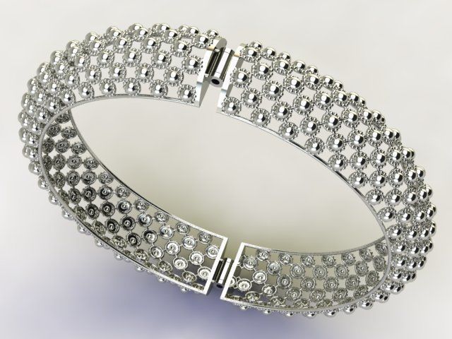 TRADITIONAL BEADS BANGLE 3D print model_1