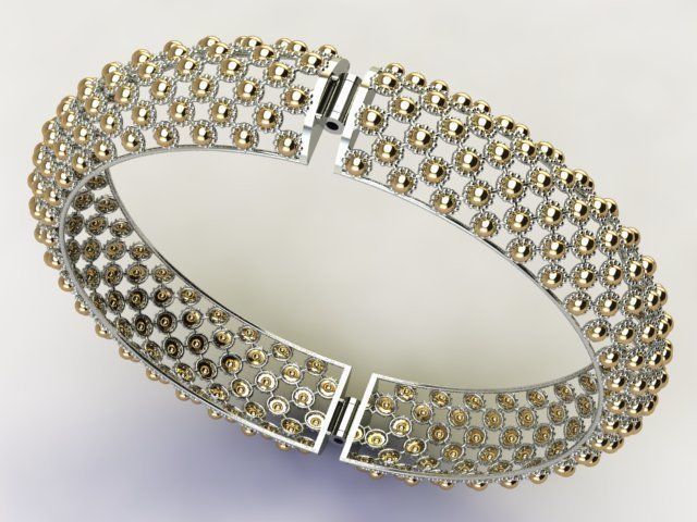 TRADITIONAL BEADS BANGLE 3D print model_3