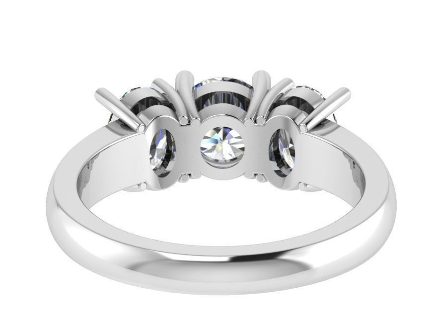 3-Stone Basket Setting Ring 0787 3D print model_3