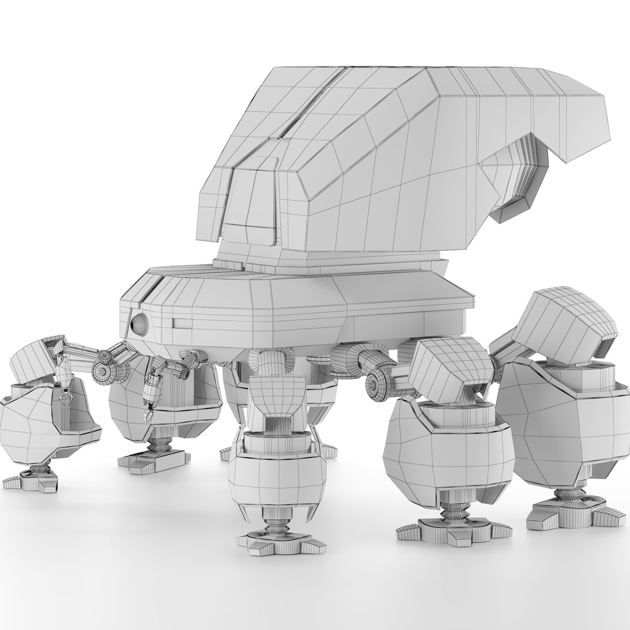 Old Robot  Low-poly 3D model_4