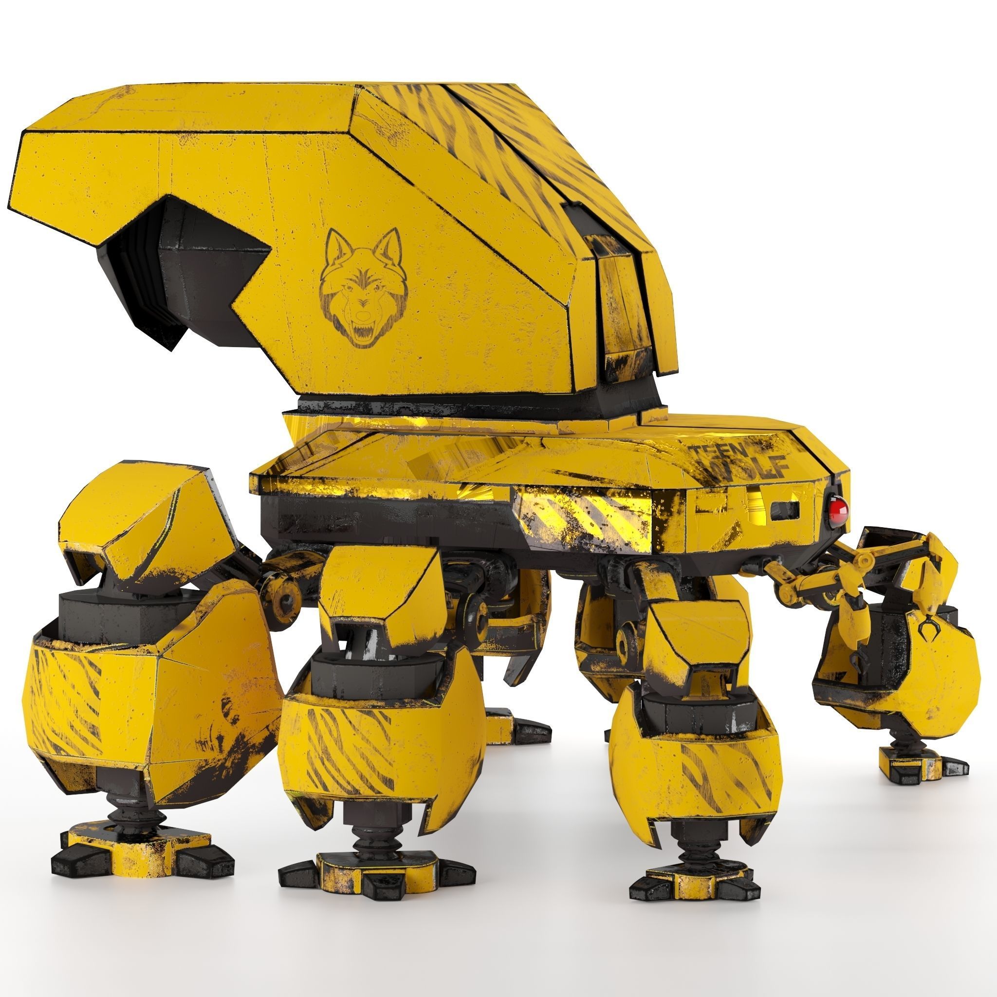 Old Robot  Low-poly 3D model_1