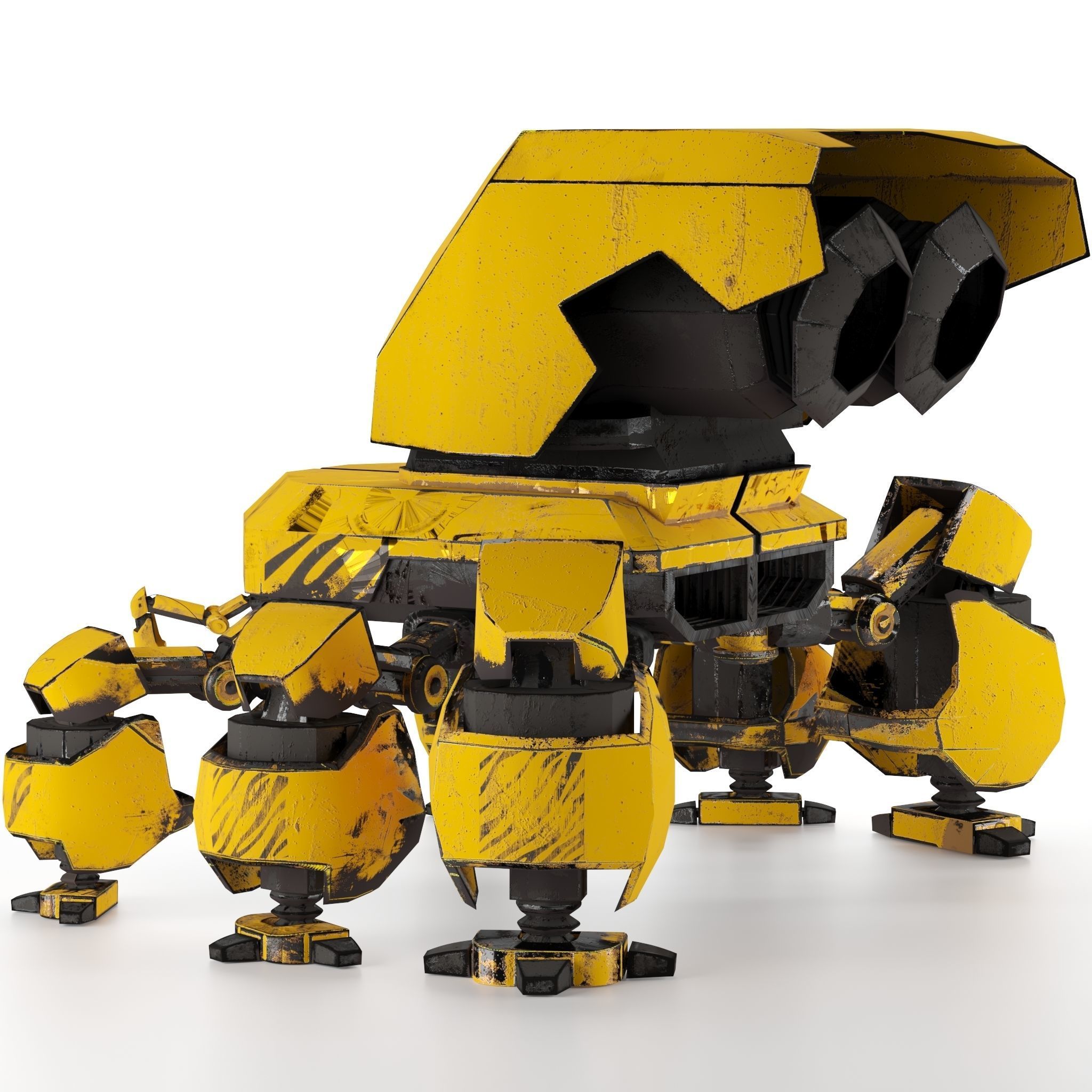 Old Robot  Low-poly 3D model_3