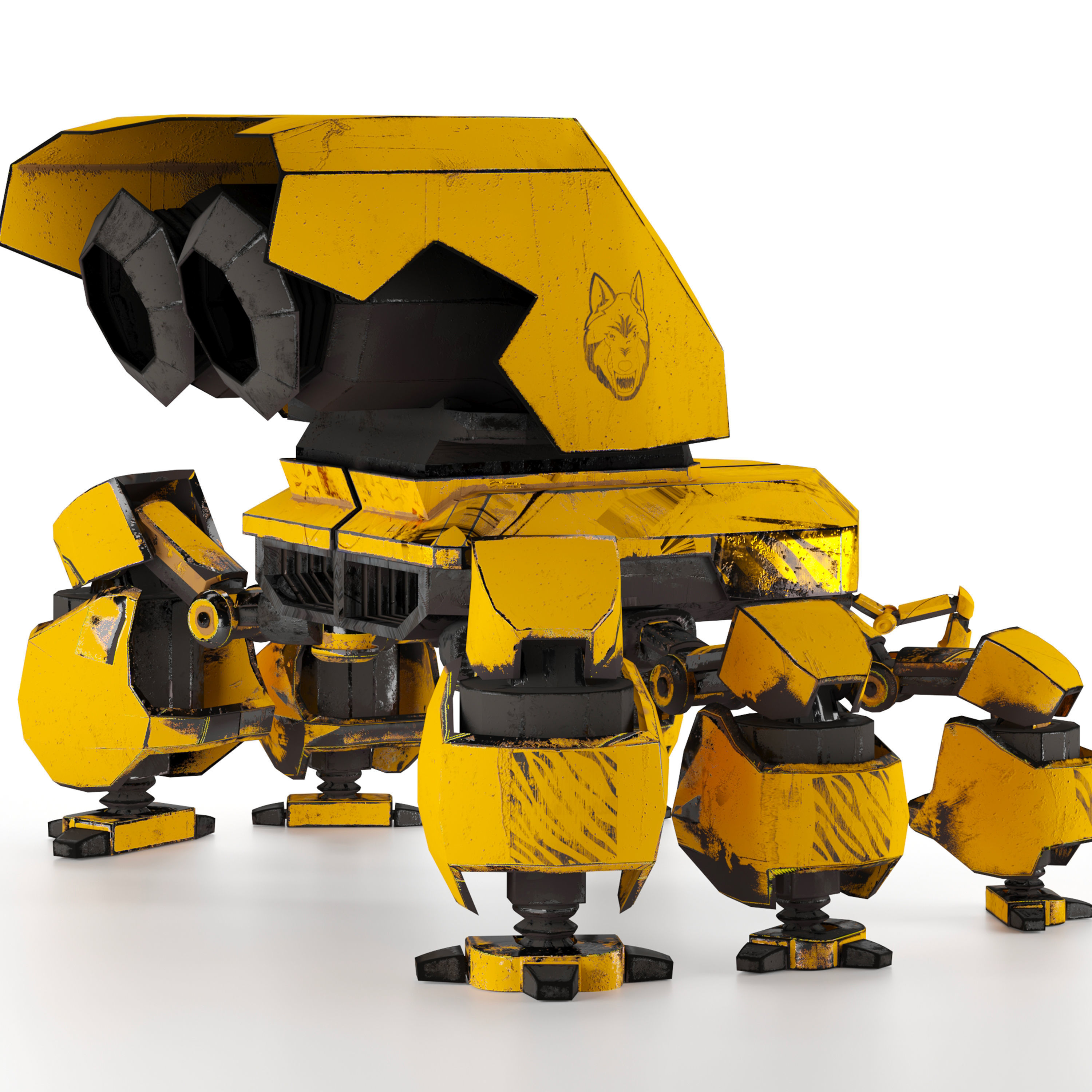 Old Robot  Low-poly 3D model_2