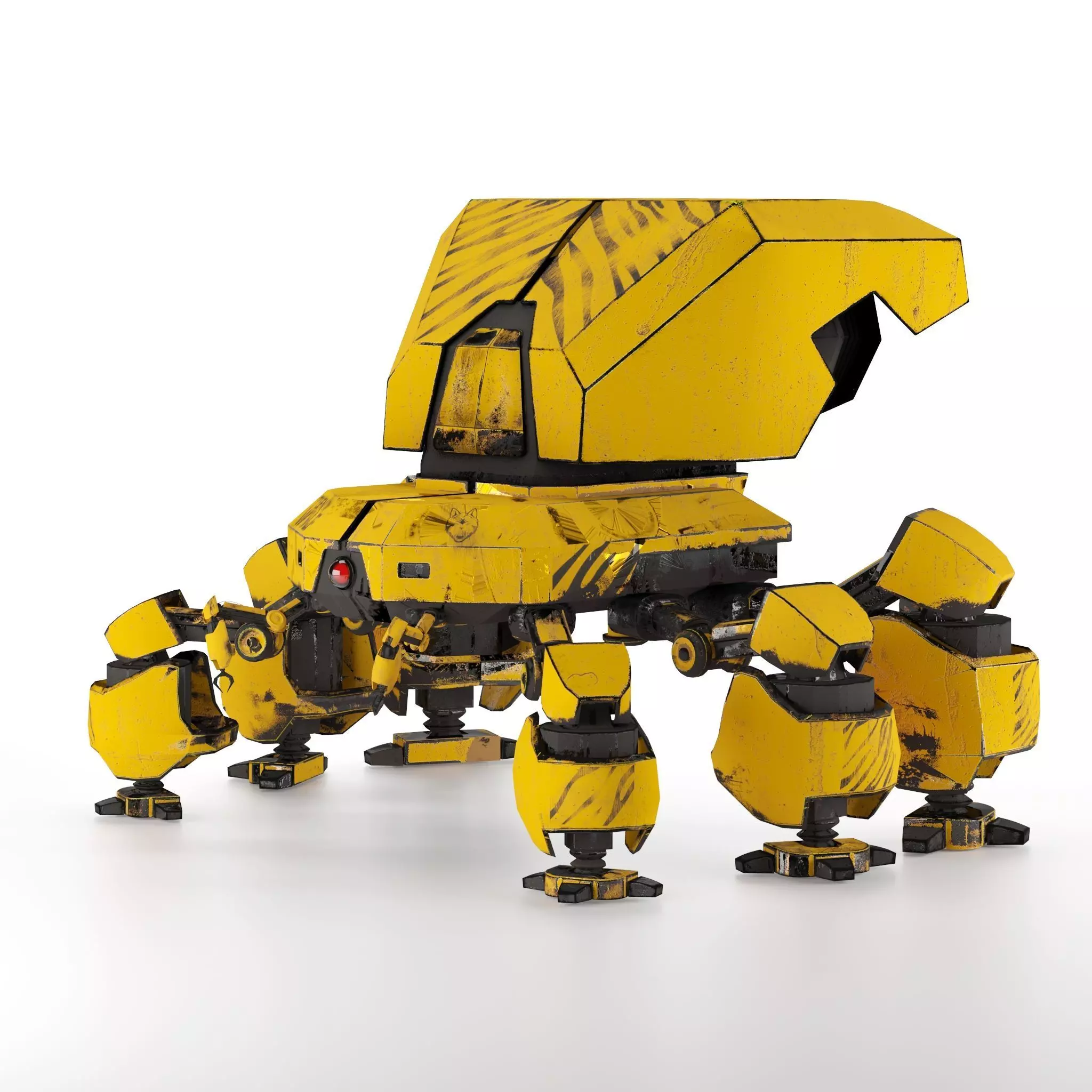 Old Robot  Low-poly 3D model_0