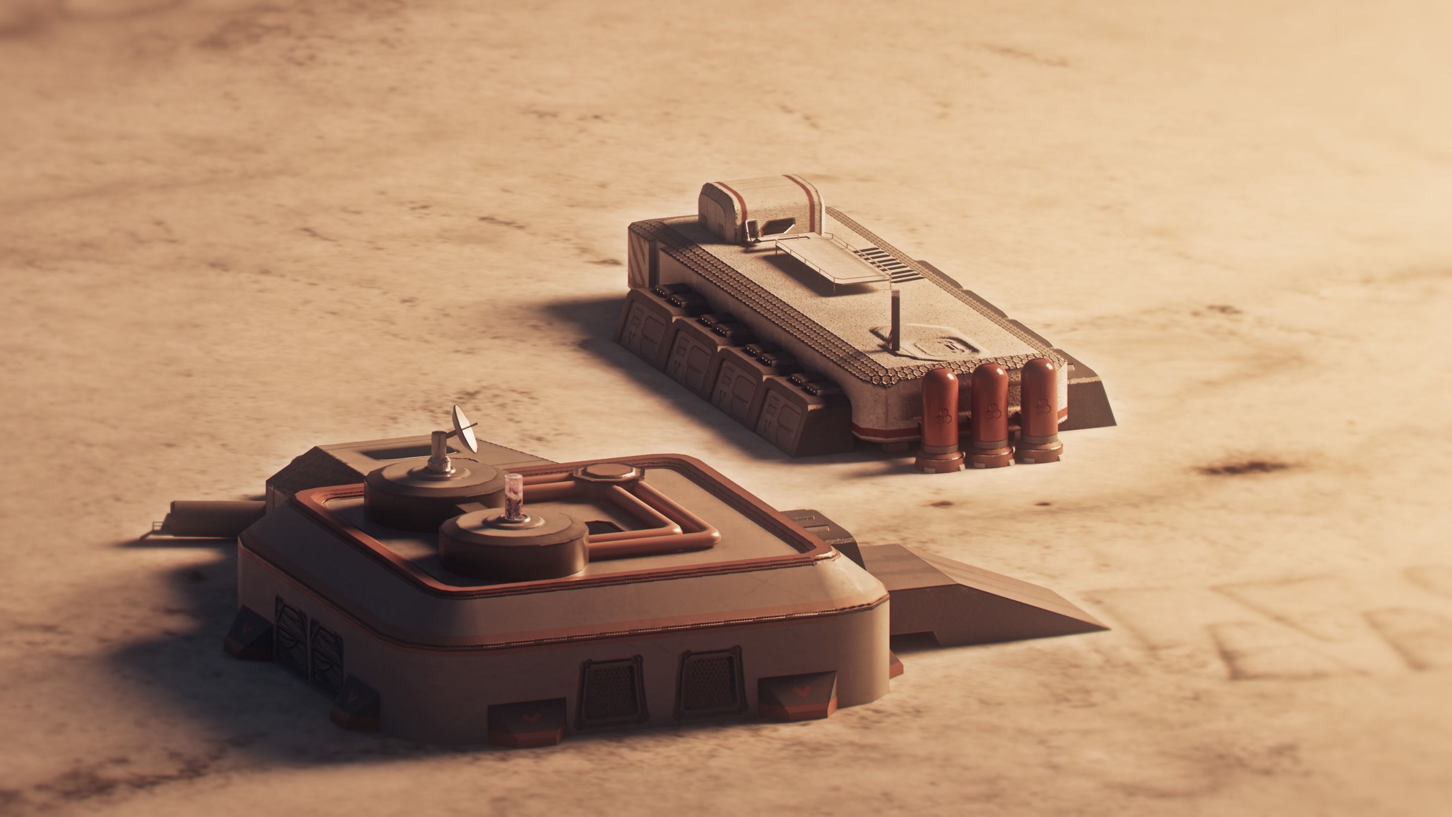 Low-poly Space Base buildings Low-poly 3D model_14