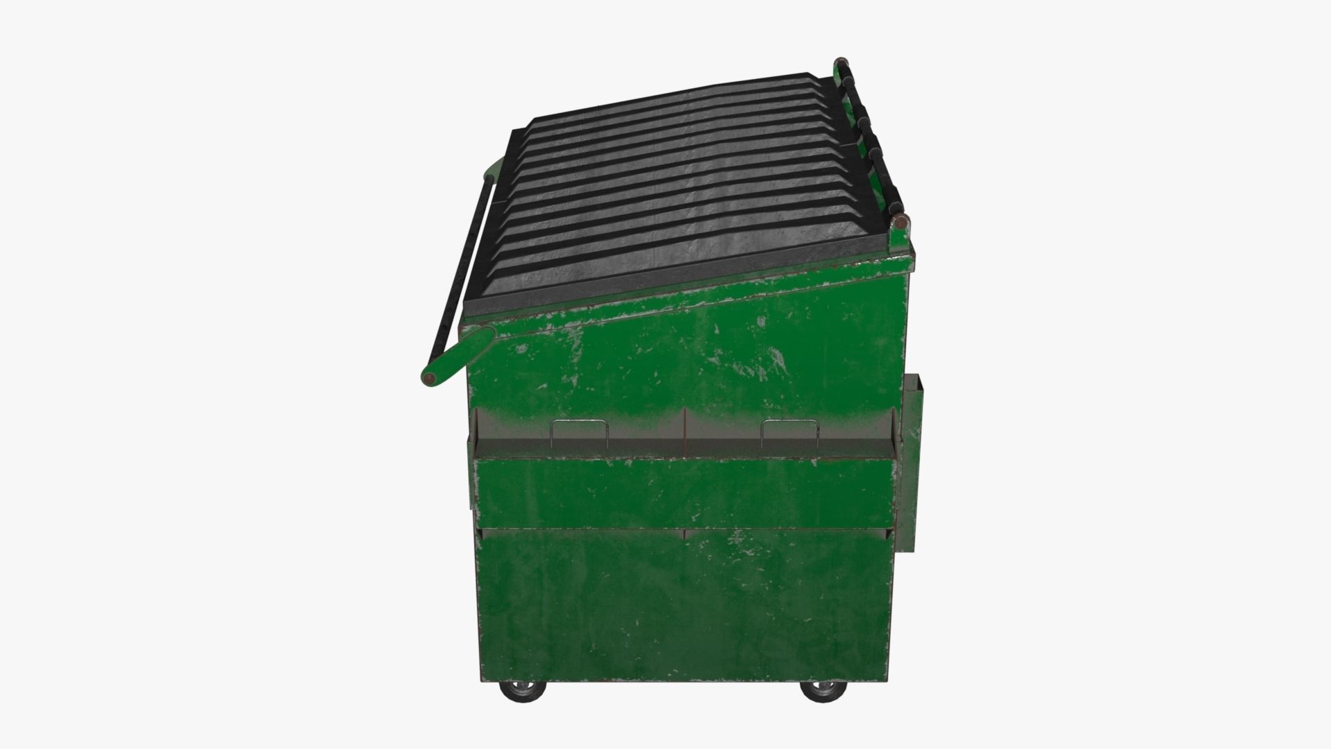 Dumpster garbage can on wheels Low-poly 3D model_71