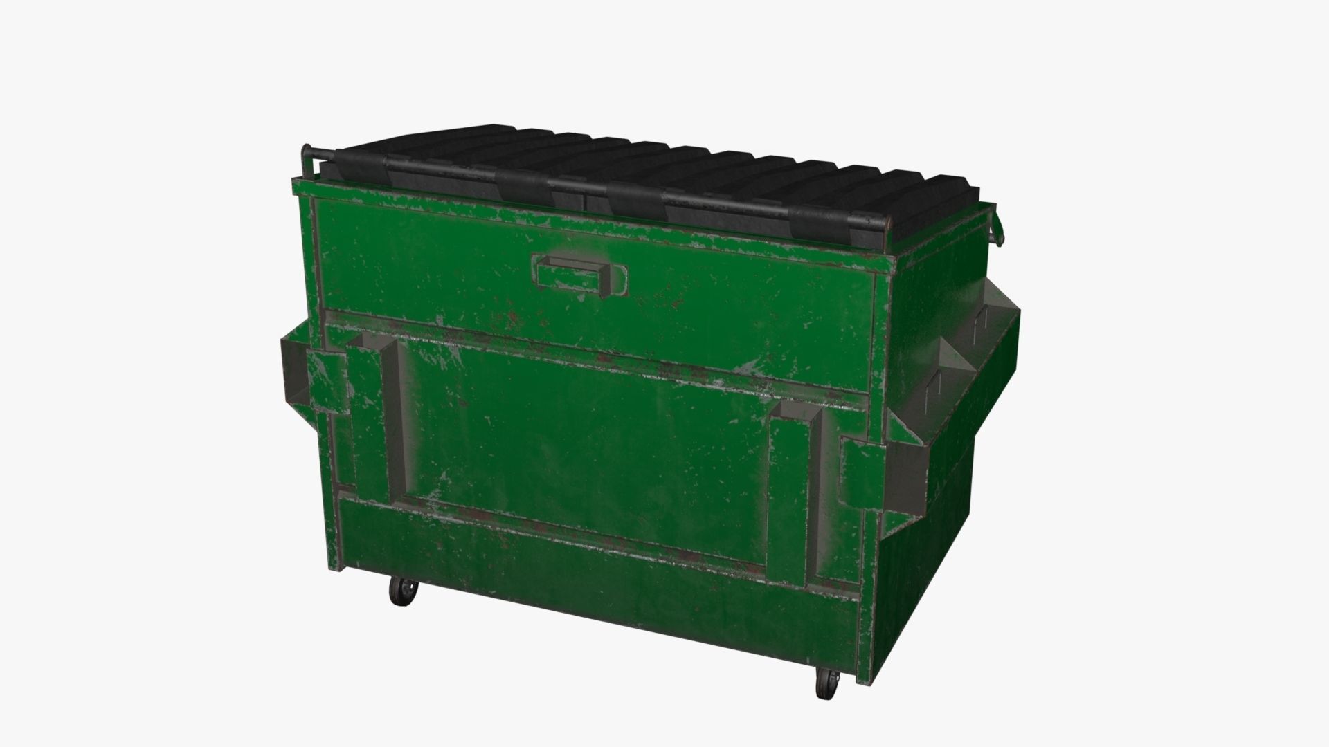Dumpster garbage can on wheels Low-poly 3D model_54