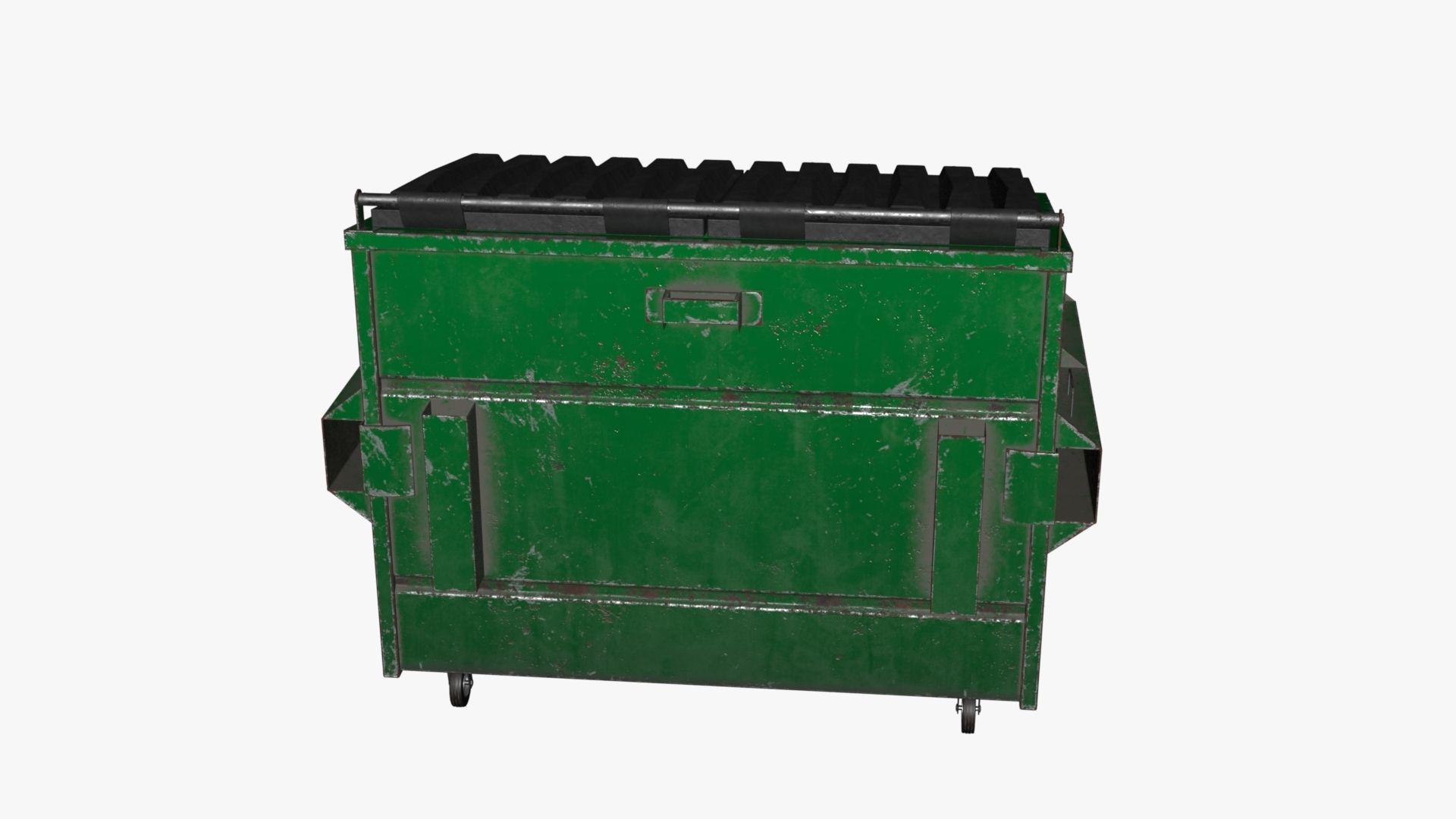 Dumpster garbage can on wheels Low-poly 3D model_56