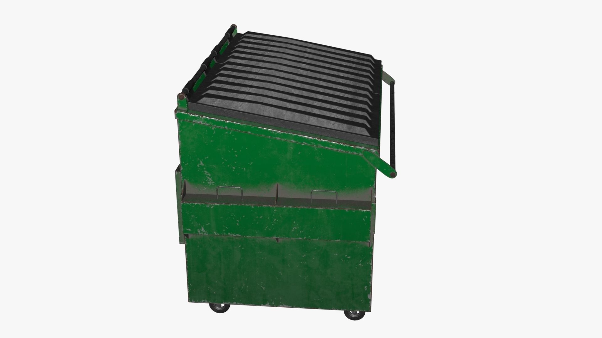 Dumpster garbage can on wheels Low-poly 3D model_39