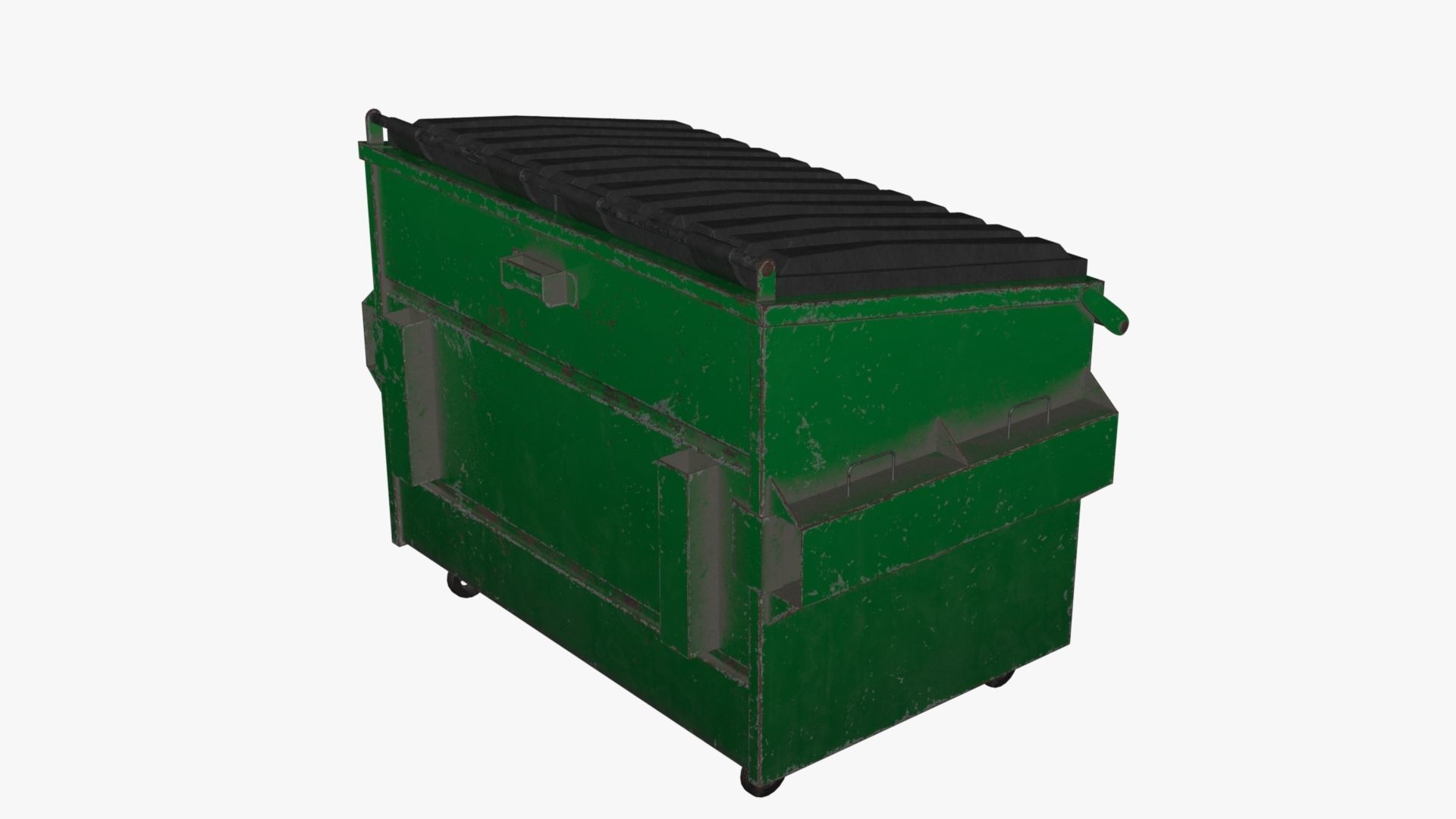 Dumpster garbage can on wheels Low-poly 3D model_48