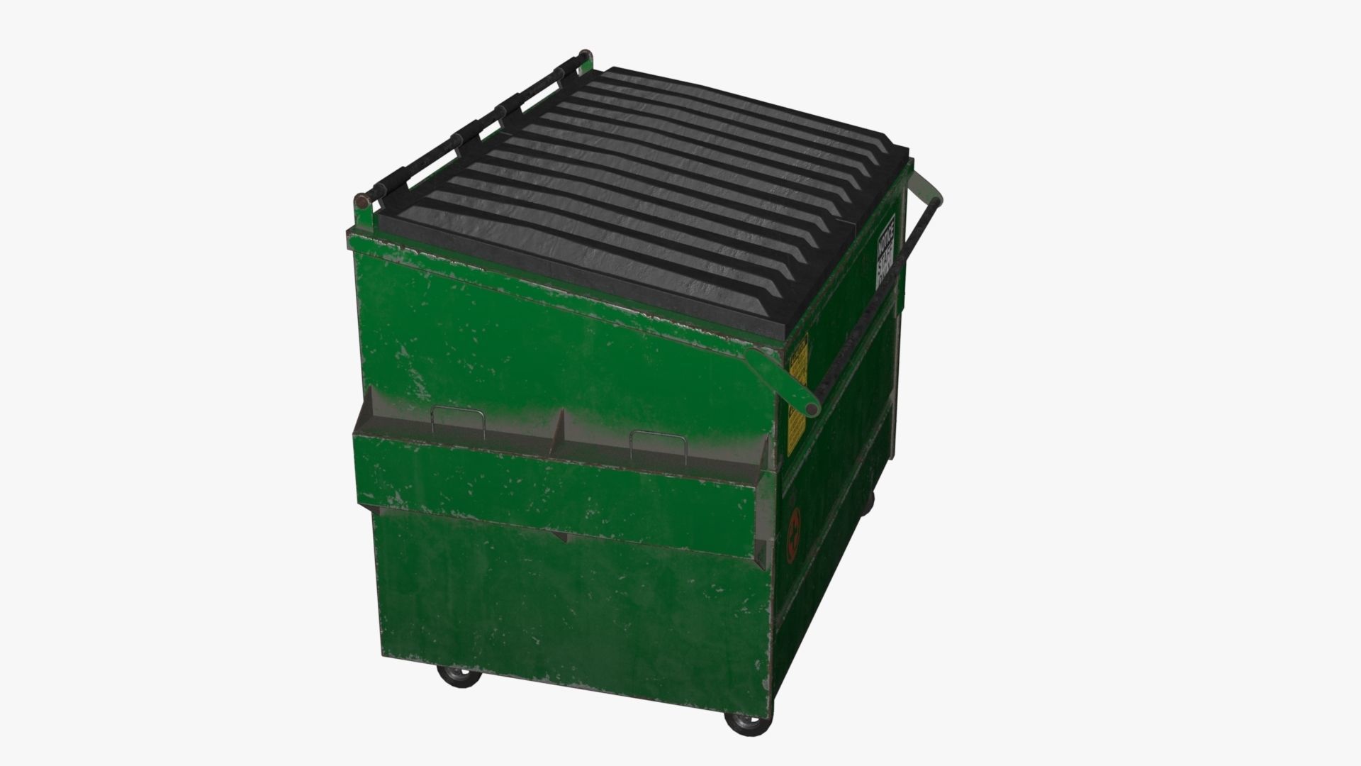 Dumpster garbage can on wheels Low-poly 3D model_37