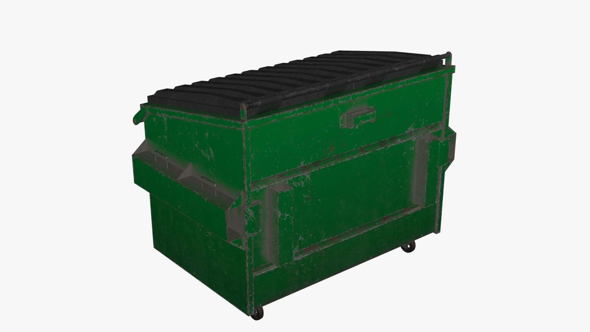 Dumpster garbage can on wheels Low-poly 3D model_62