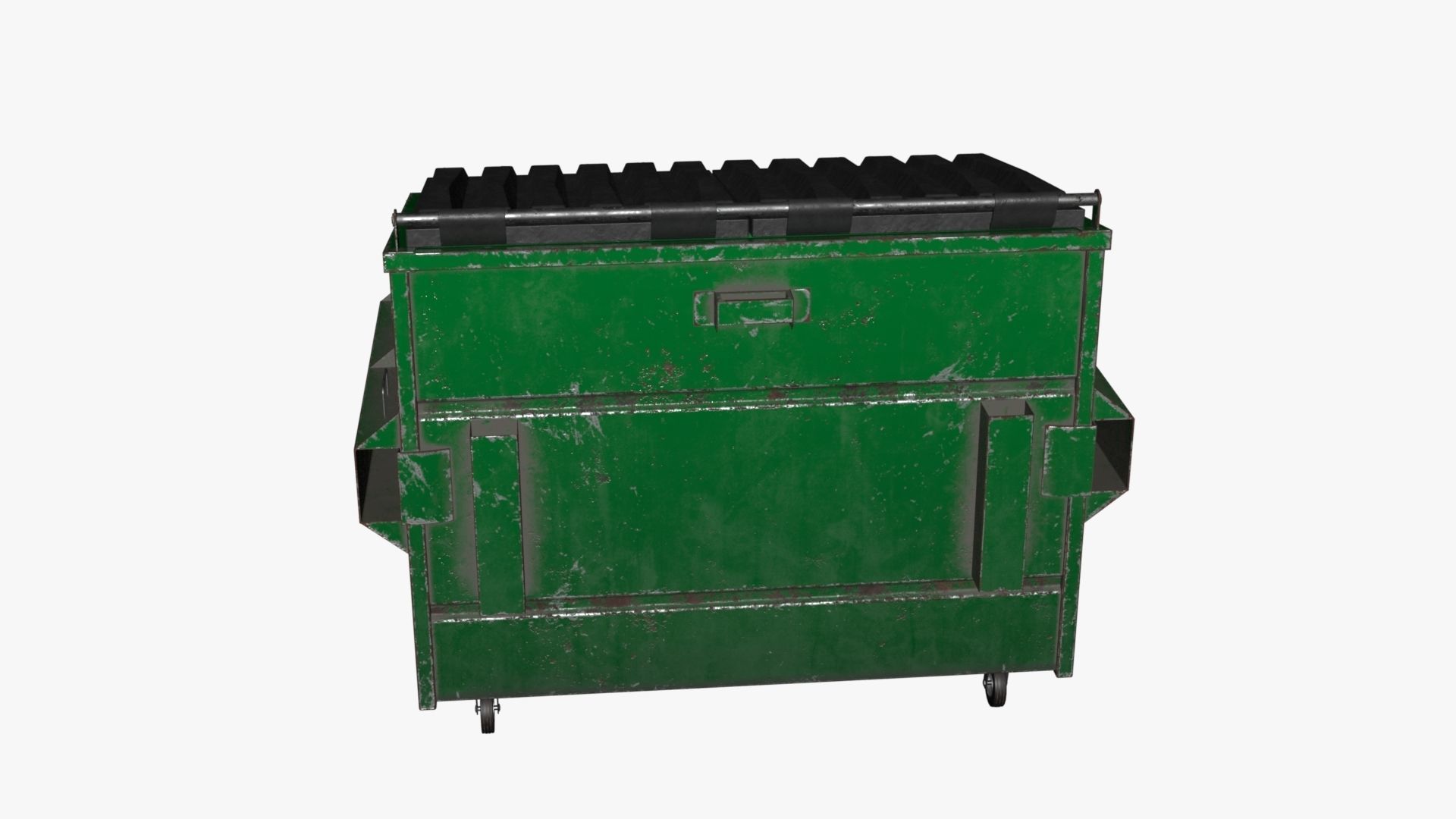 Dumpster garbage can on wheels Low-poly 3D model_59