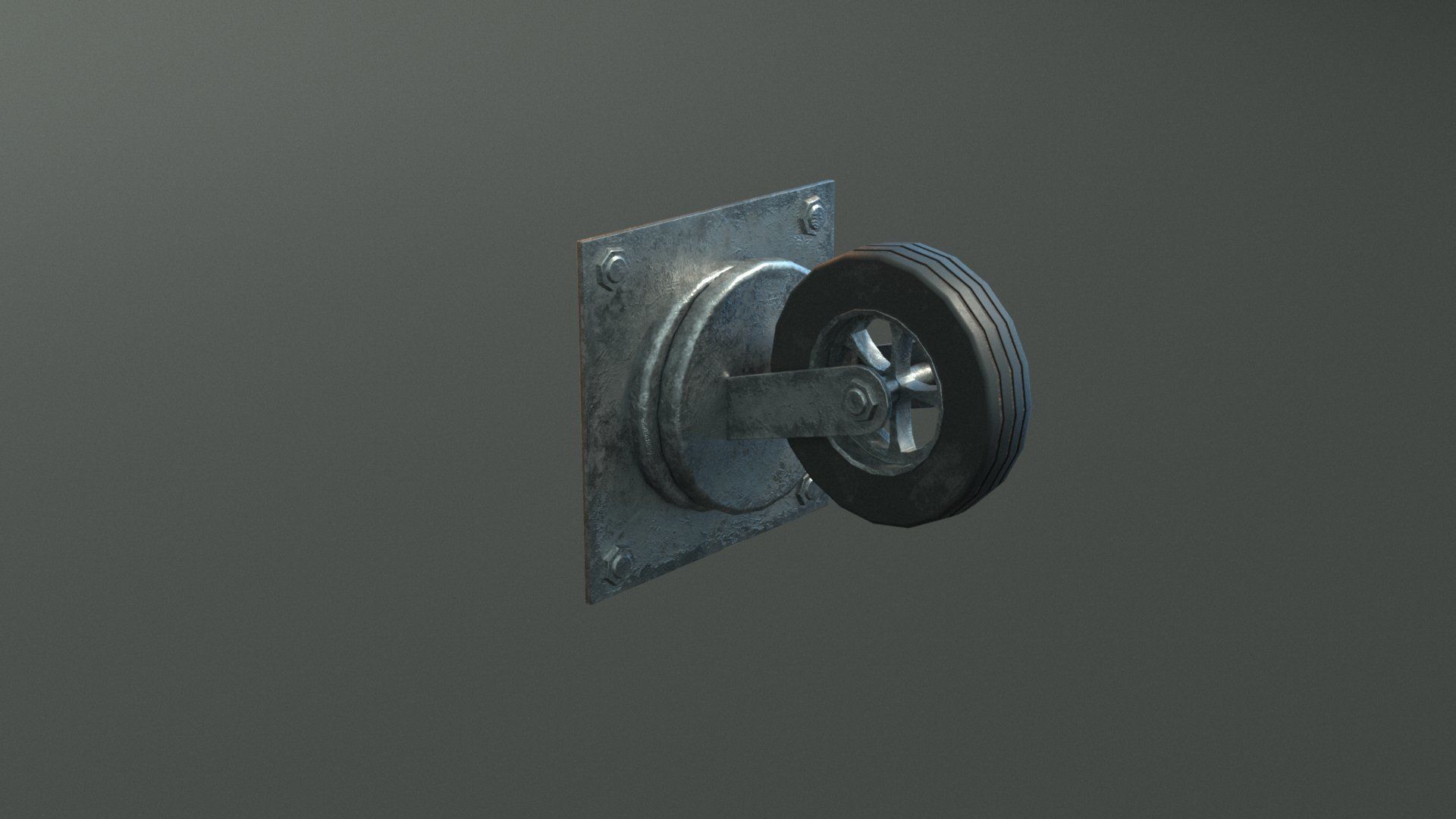 Dumpster garbage can on wheels Low-poly 3D model_10