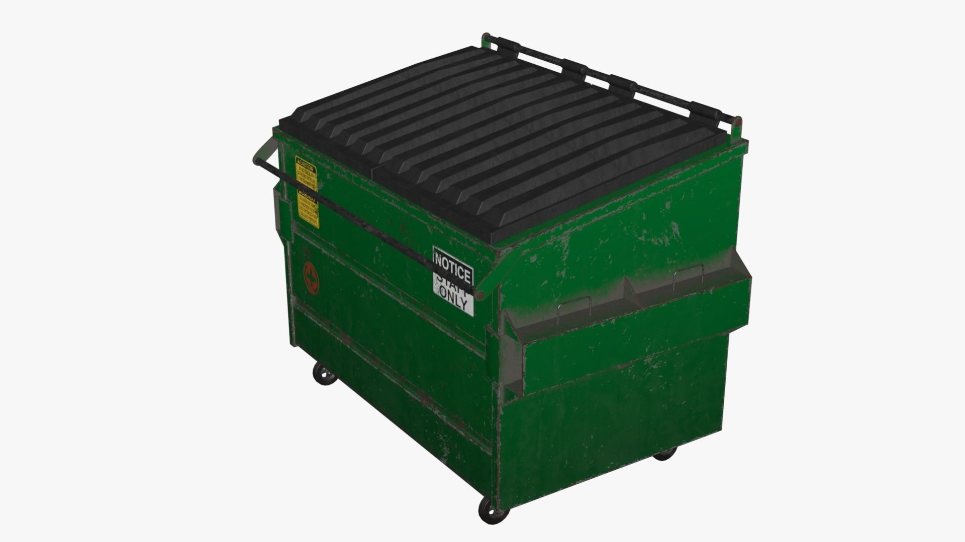 Dumpster garbage can on wheels Low-poly 3D model_75