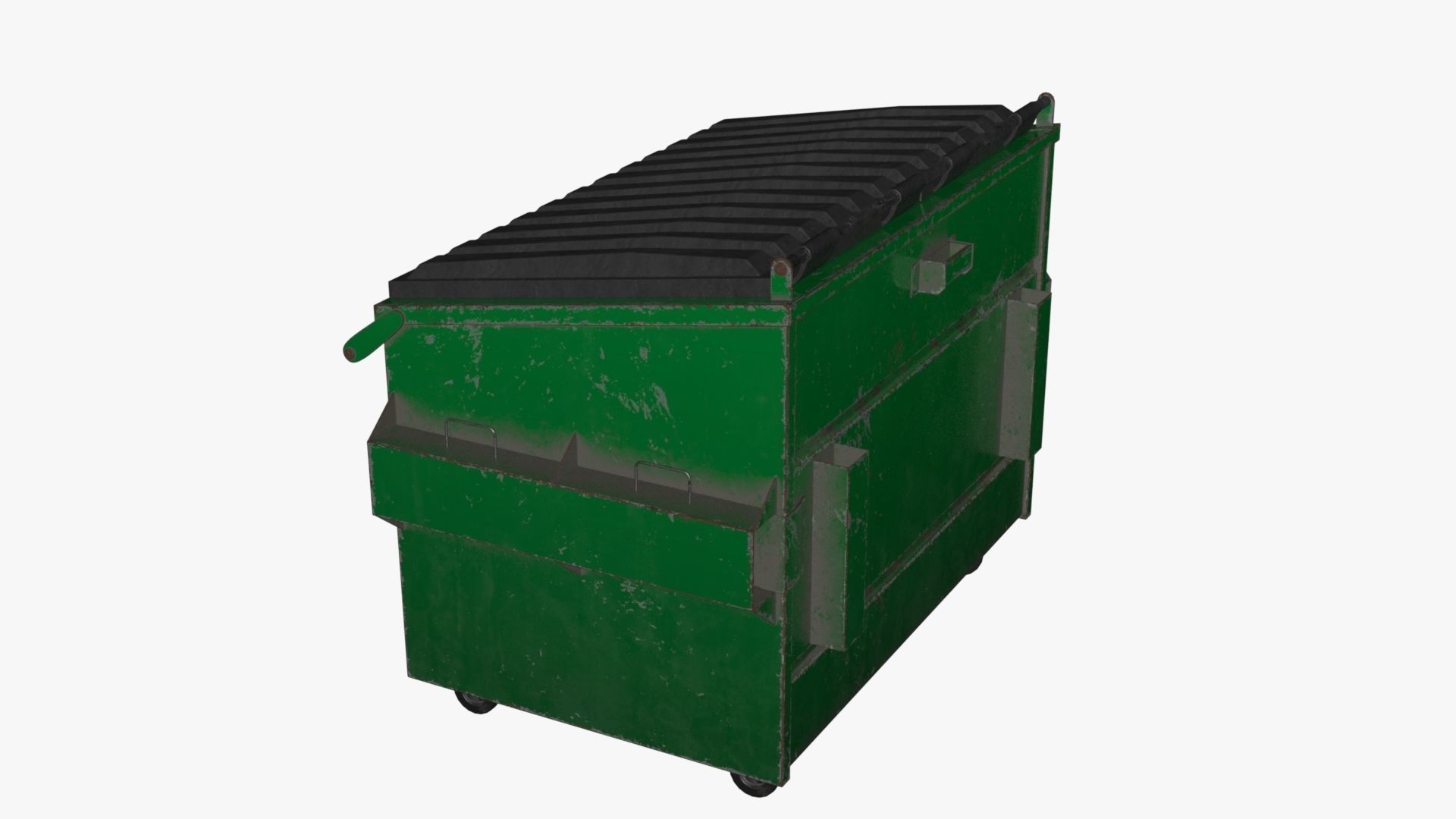Dumpster garbage can on wheels Low-poly 3D model_69