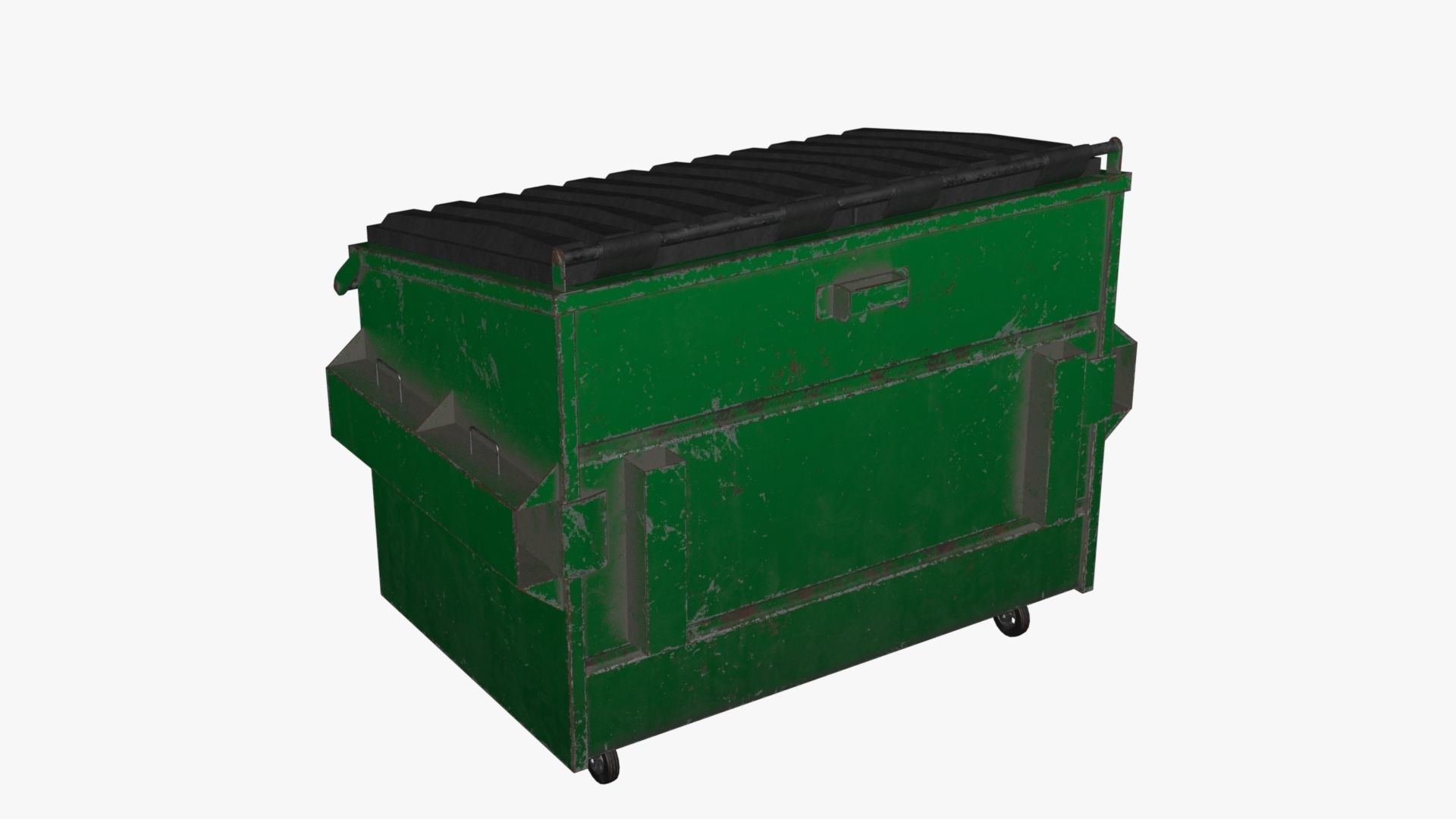 Dumpster garbage can on wheels Low-poly 3D model_61
