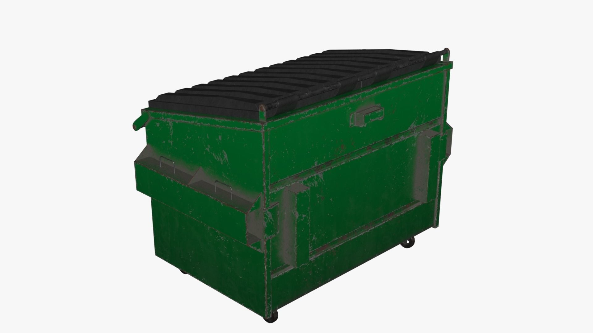 Dumpster garbage can on wheels Low-poly 3D model_63