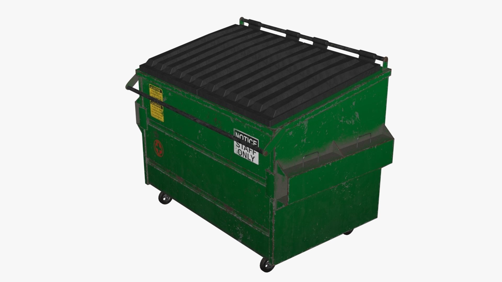 Dumpster garbage can on wheels Low-poly 3D model_78