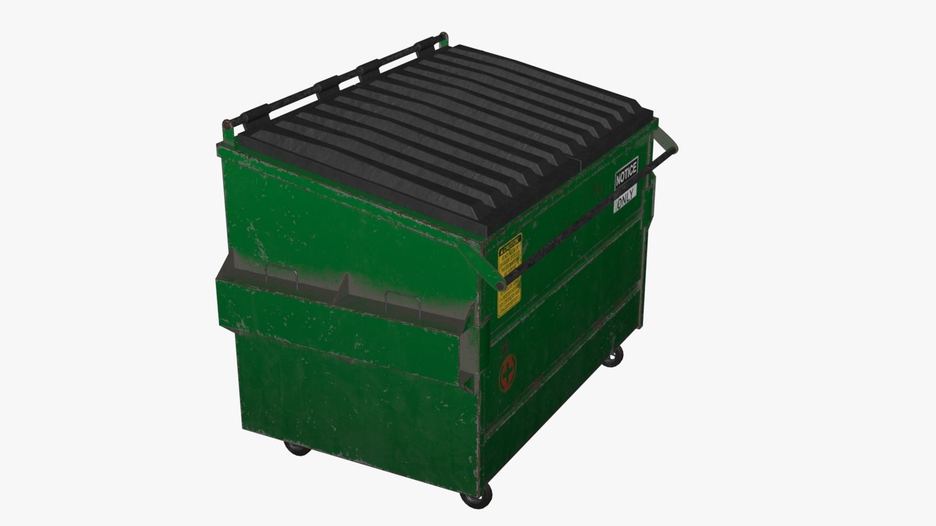 Dumpster garbage can on wheels Low-poly 3D model_49