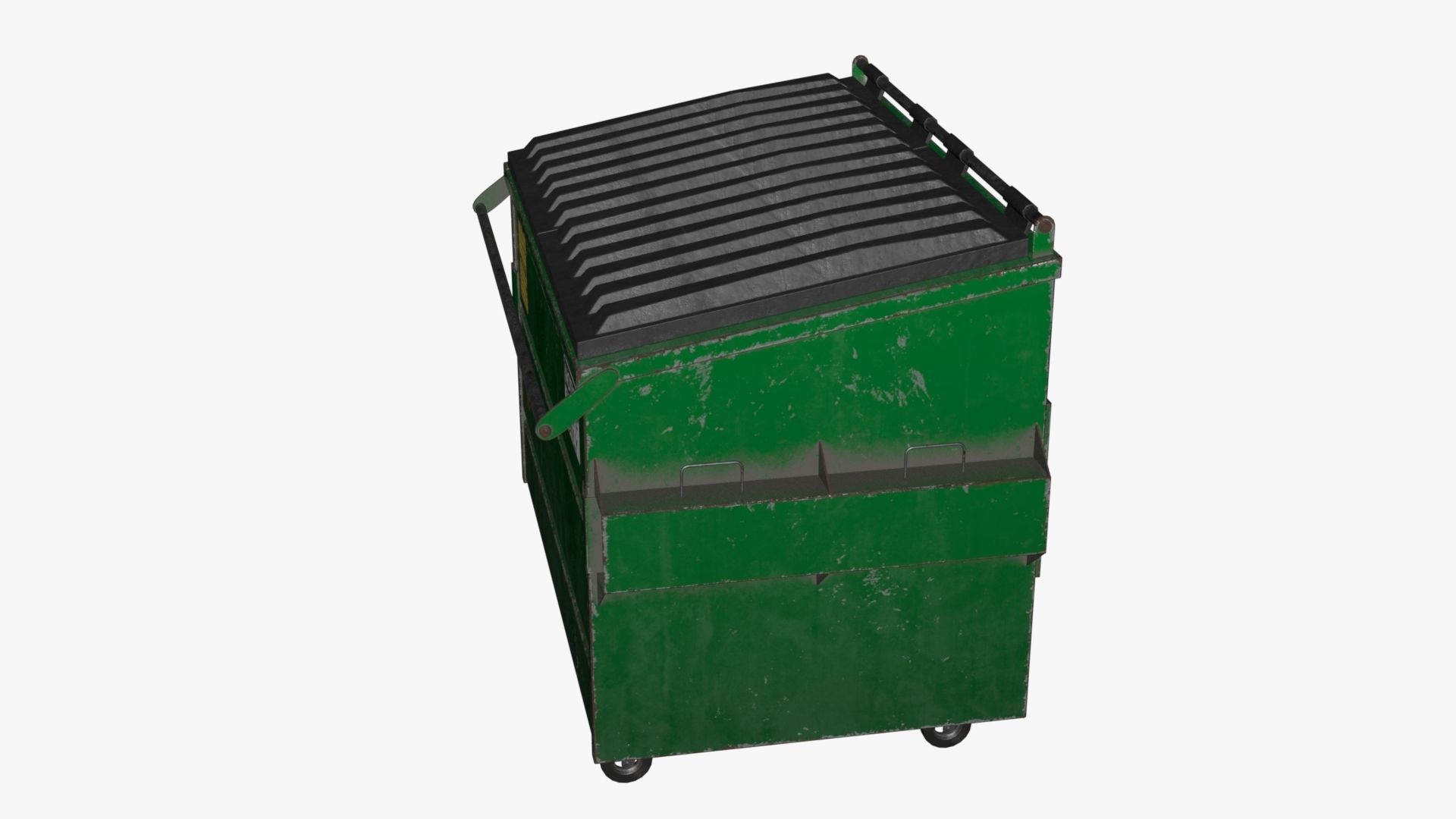 Dumpster garbage can on wheels Low-poly 3D model_79