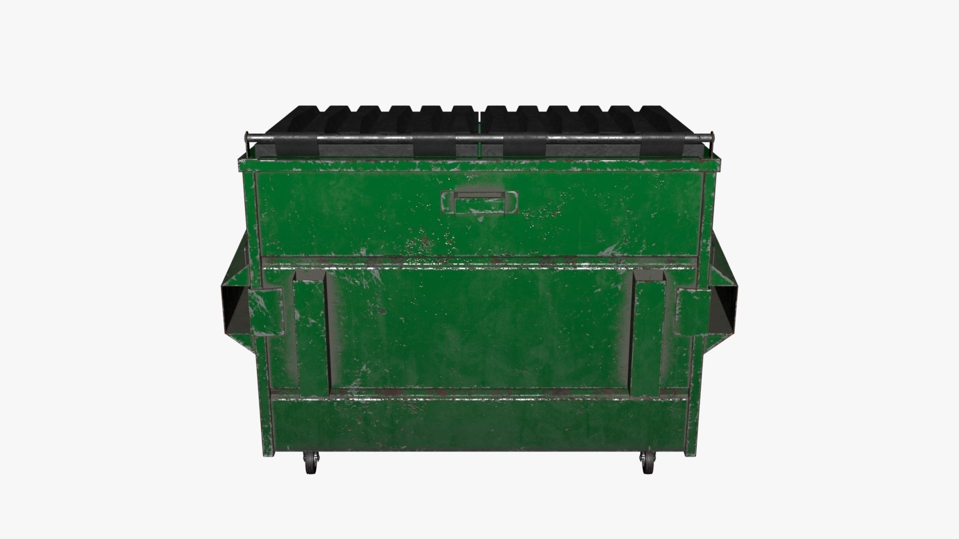 Dumpster garbage can on wheels Low-poly 3D model_29