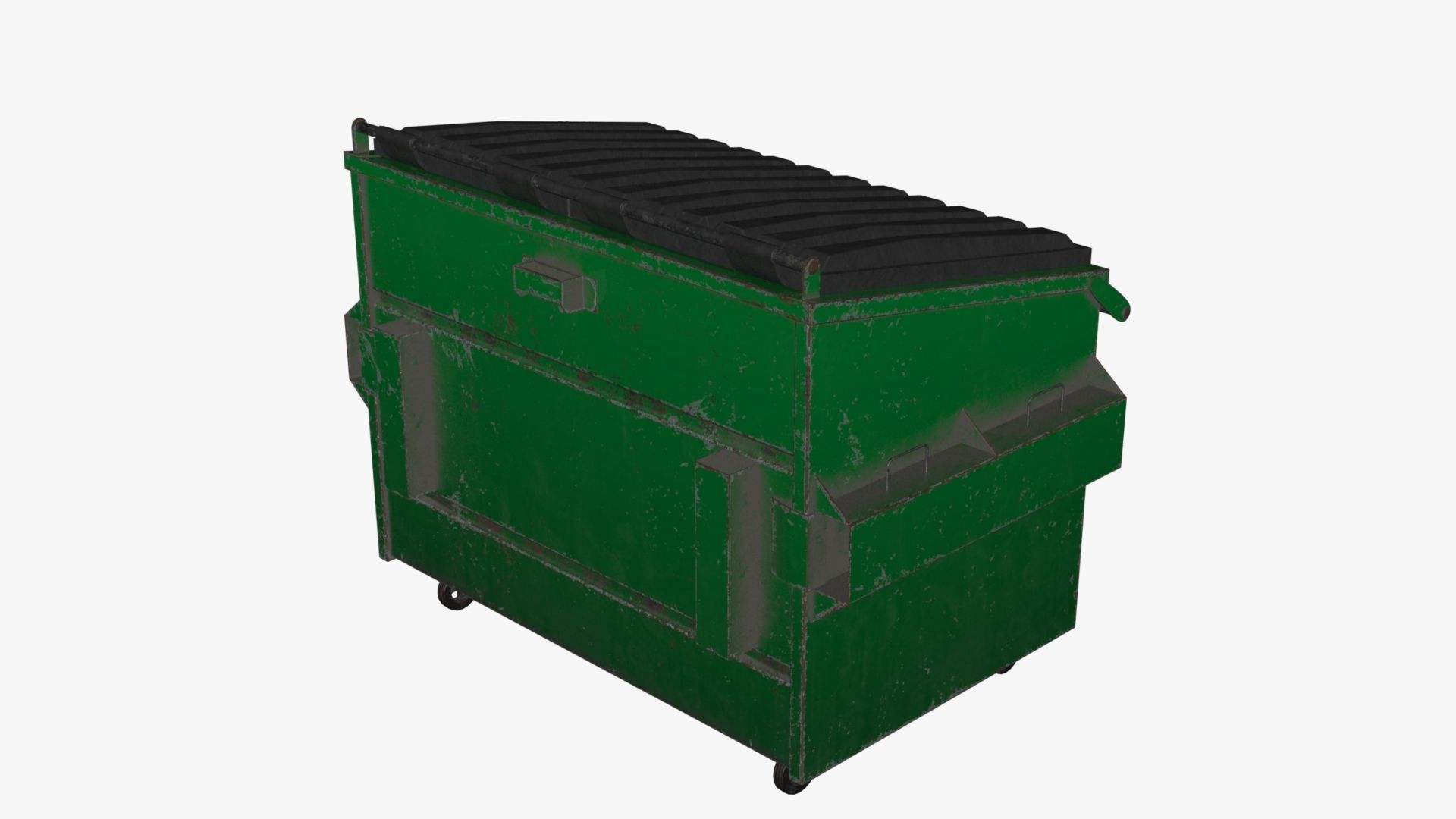 Dumpster garbage can on wheels Low-poly 3D model_50