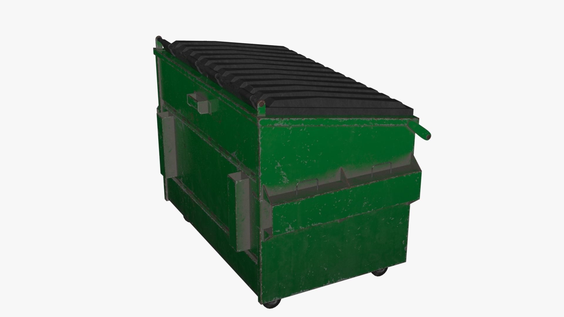 Dumpster garbage can on wheels Low-poly 3D model_46