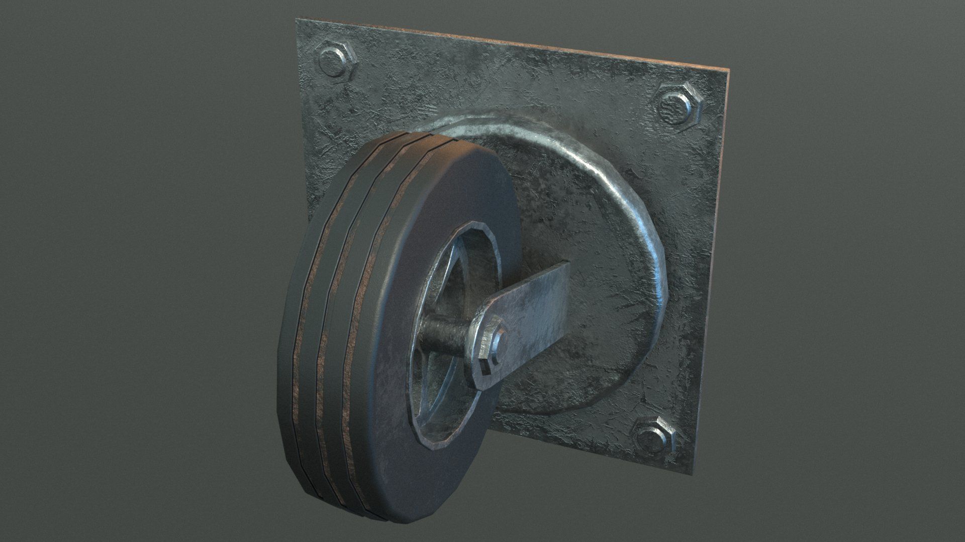 Dumpster garbage can on wheels Low-poly 3D model_11