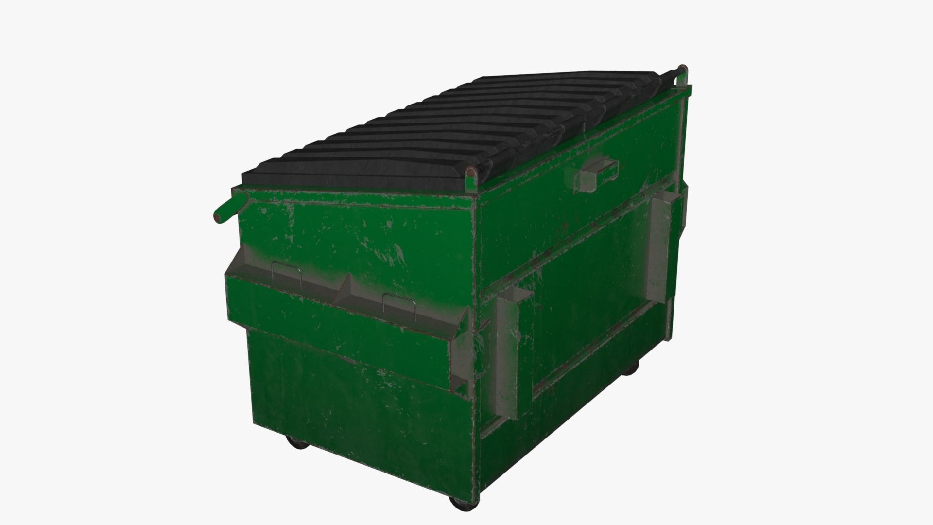 Dumpster garbage can on wheels Low-poly 3D model_65