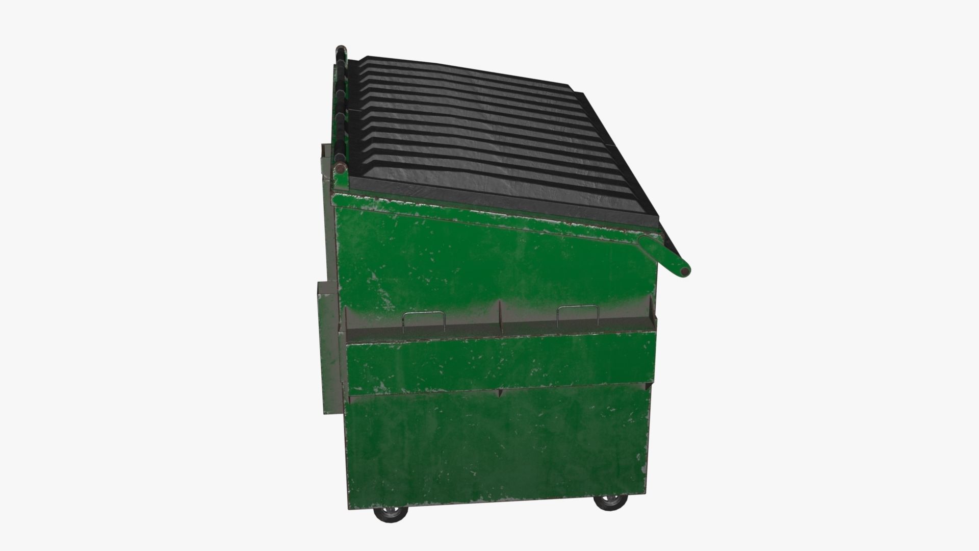 Dumpster garbage can on wheels Low-poly 3D model_40