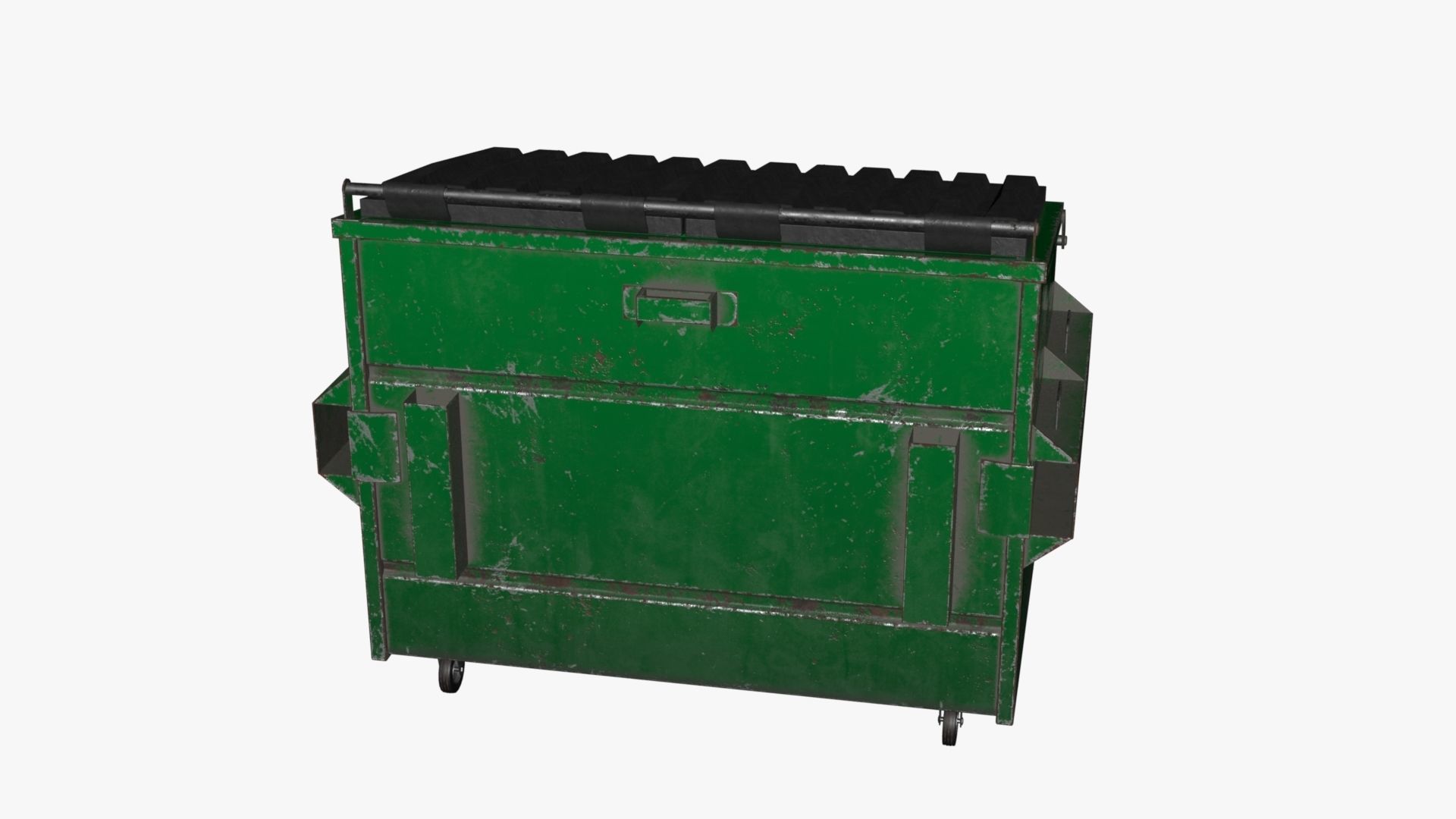 Dumpster garbage can on wheels Low-poly 3D model_76
