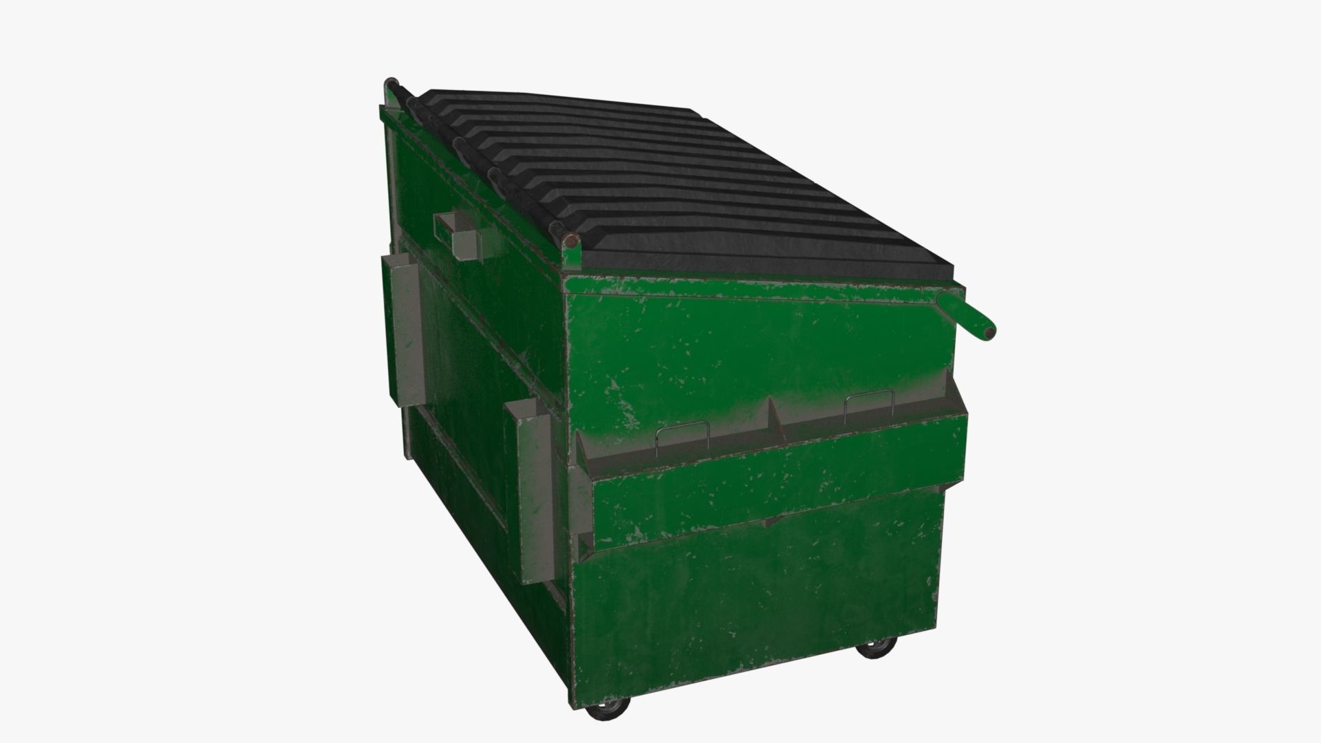 Dumpster garbage can on wheels Low-poly 3D model_45