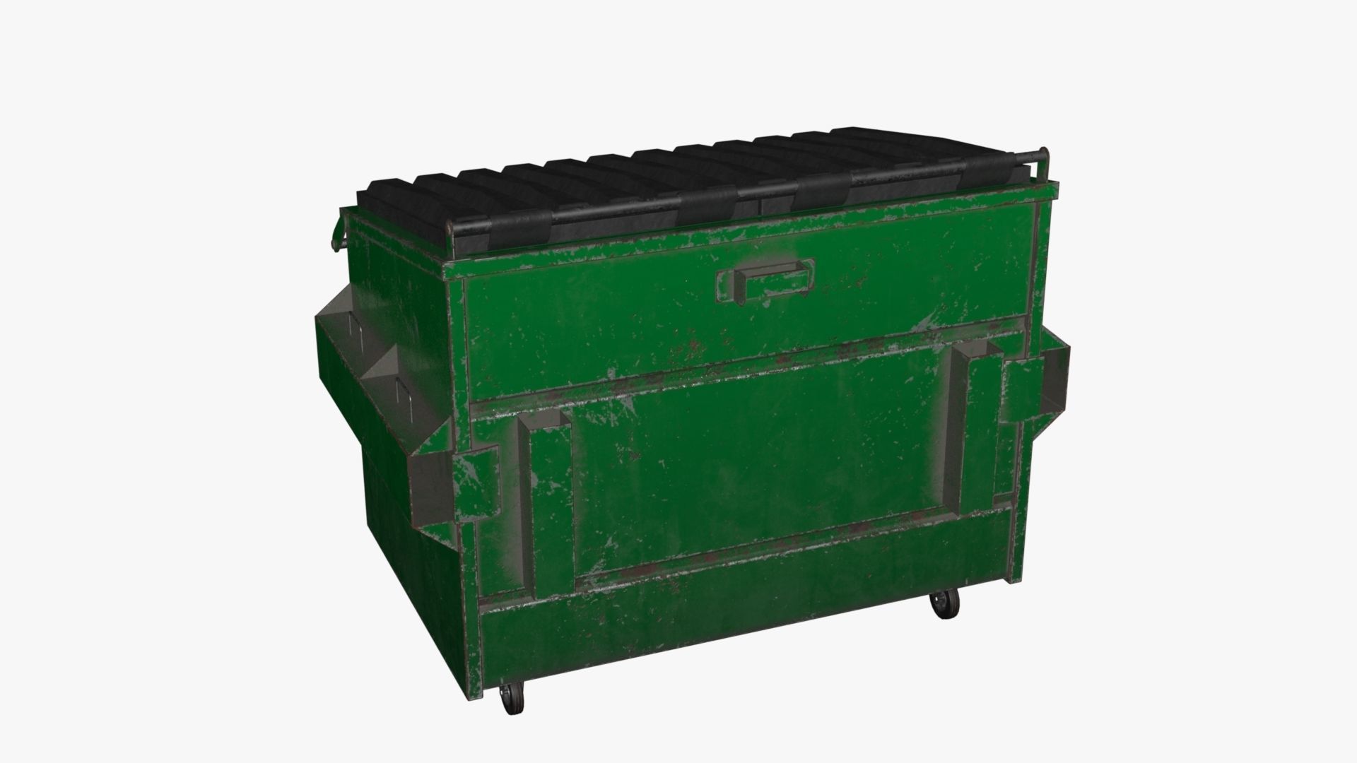 Dumpster garbage can on wheels Low-poly 3D model_68