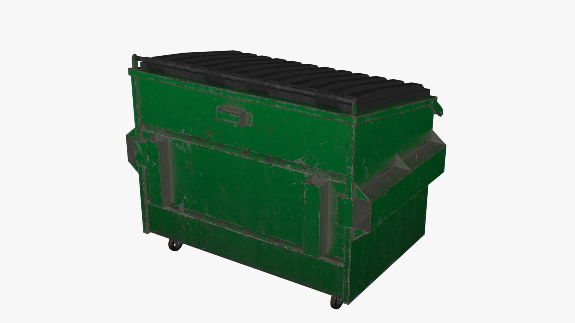 Dumpster garbage can on wheels Low-poly 3D model_52