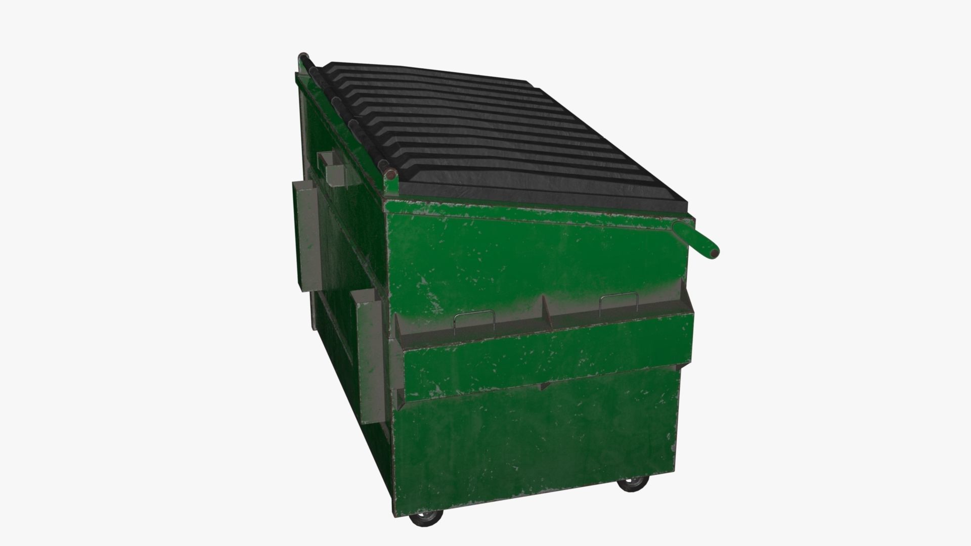 Dumpster garbage can on wheels Low-poly 3D model_44