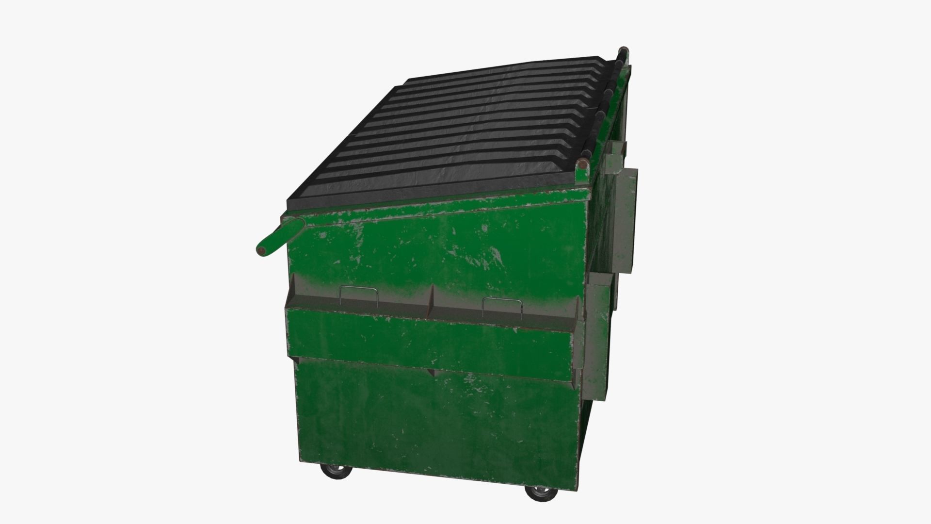 Dumpster garbage can on wheels Low-poly 3D model_70