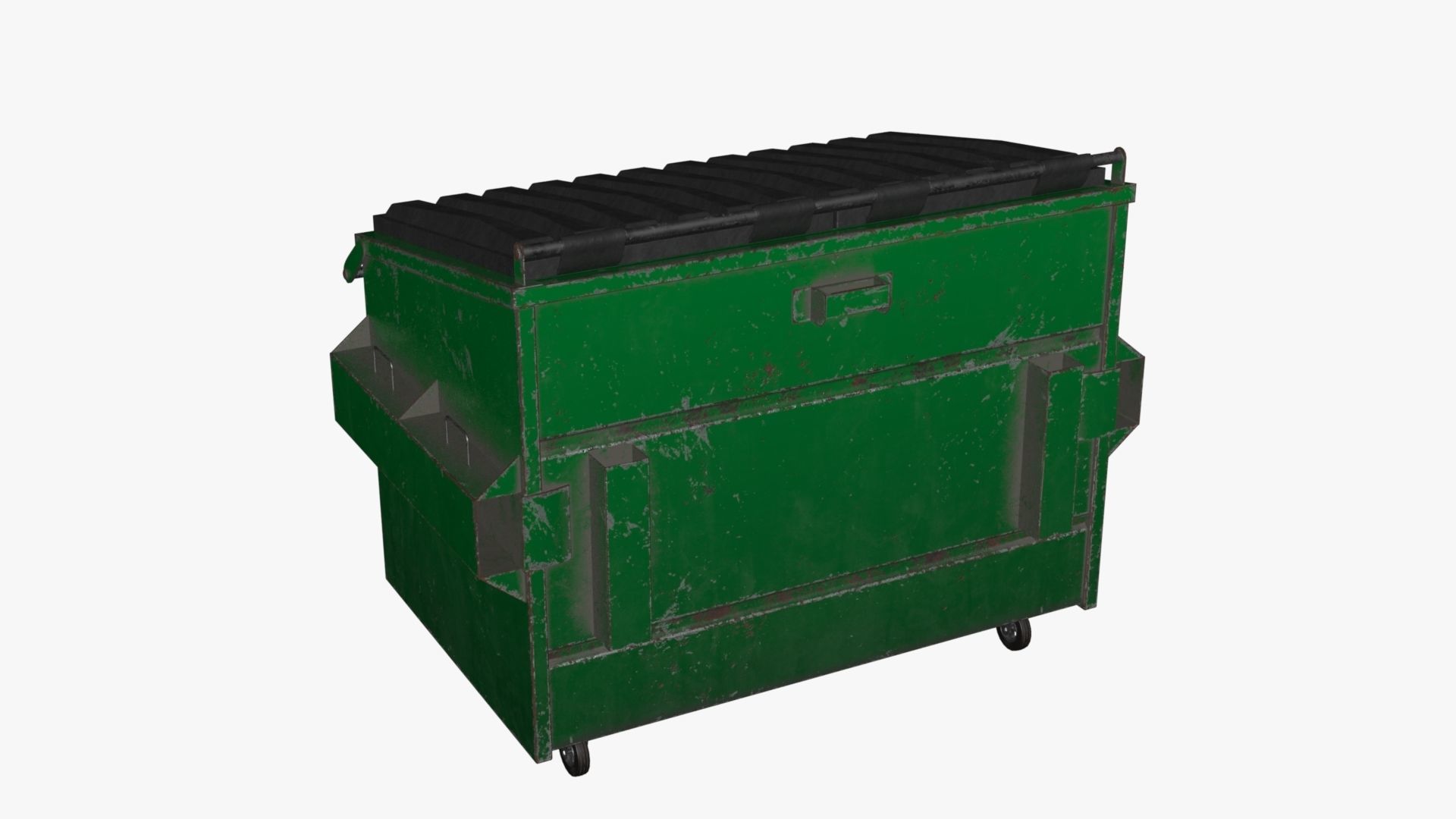 Dumpster garbage can on wheels Low-poly 3D model_60