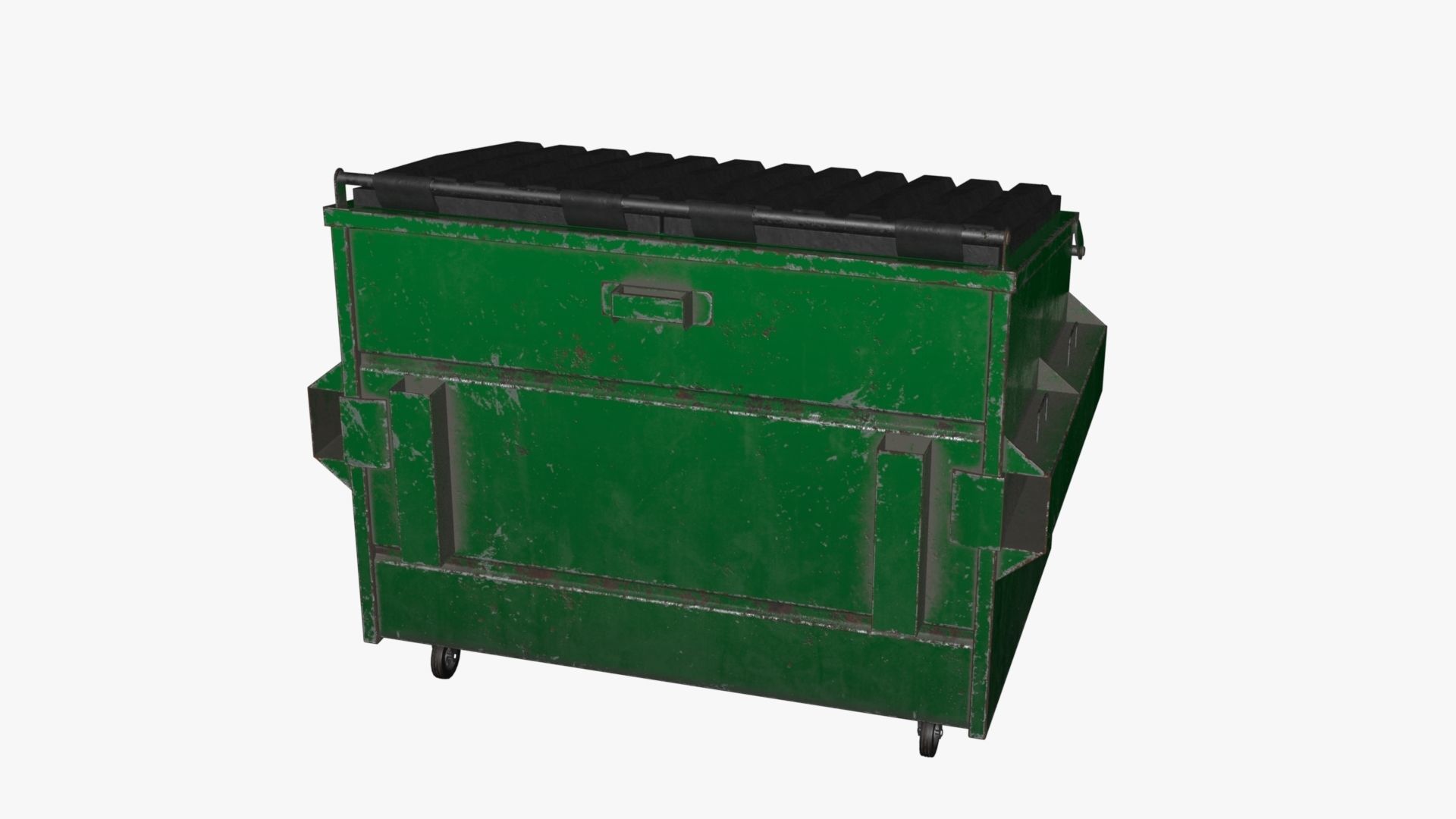 Dumpster garbage can on wheels Low-poly 3D model_55