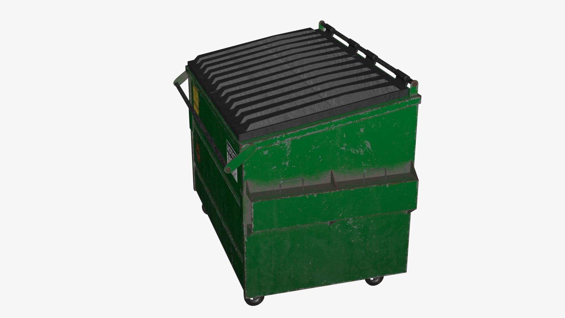 Dumpster garbage can on wheels Low-poly 3D model_73