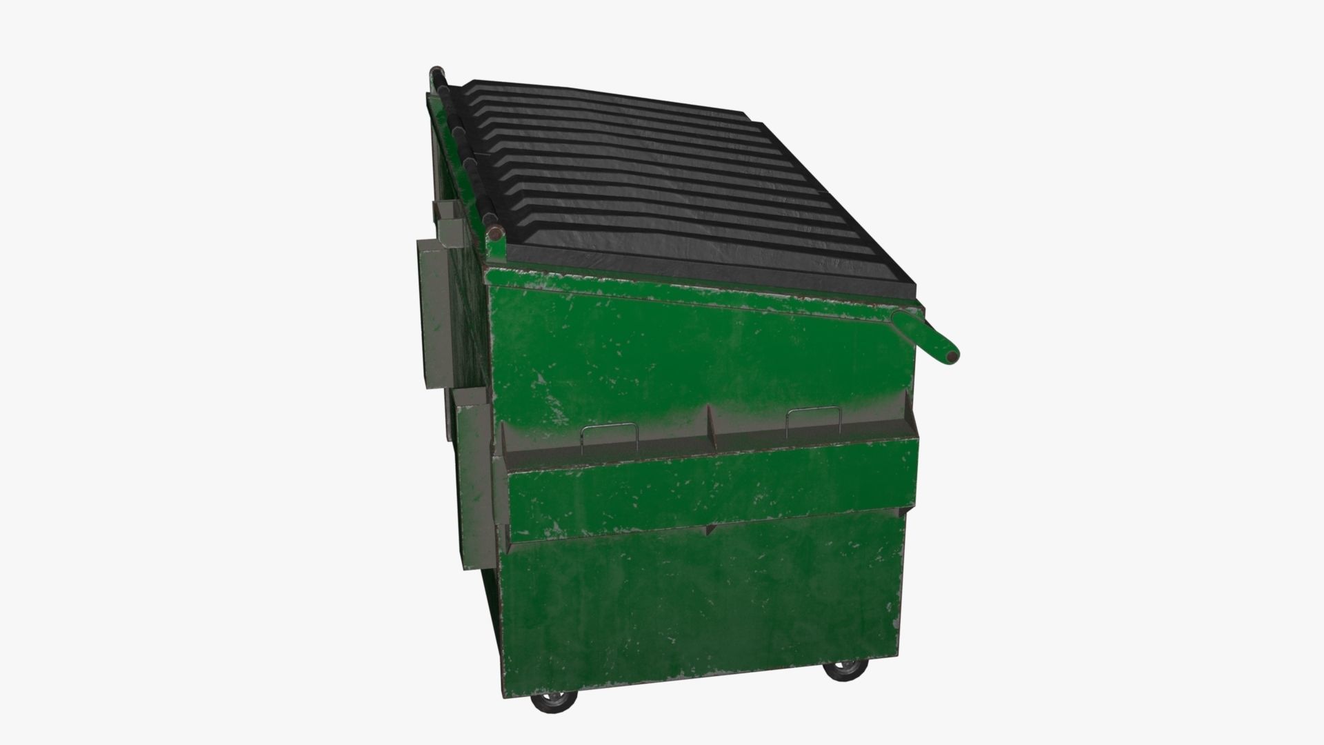 Dumpster garbage can on wheels Low-poly 3D model_43
