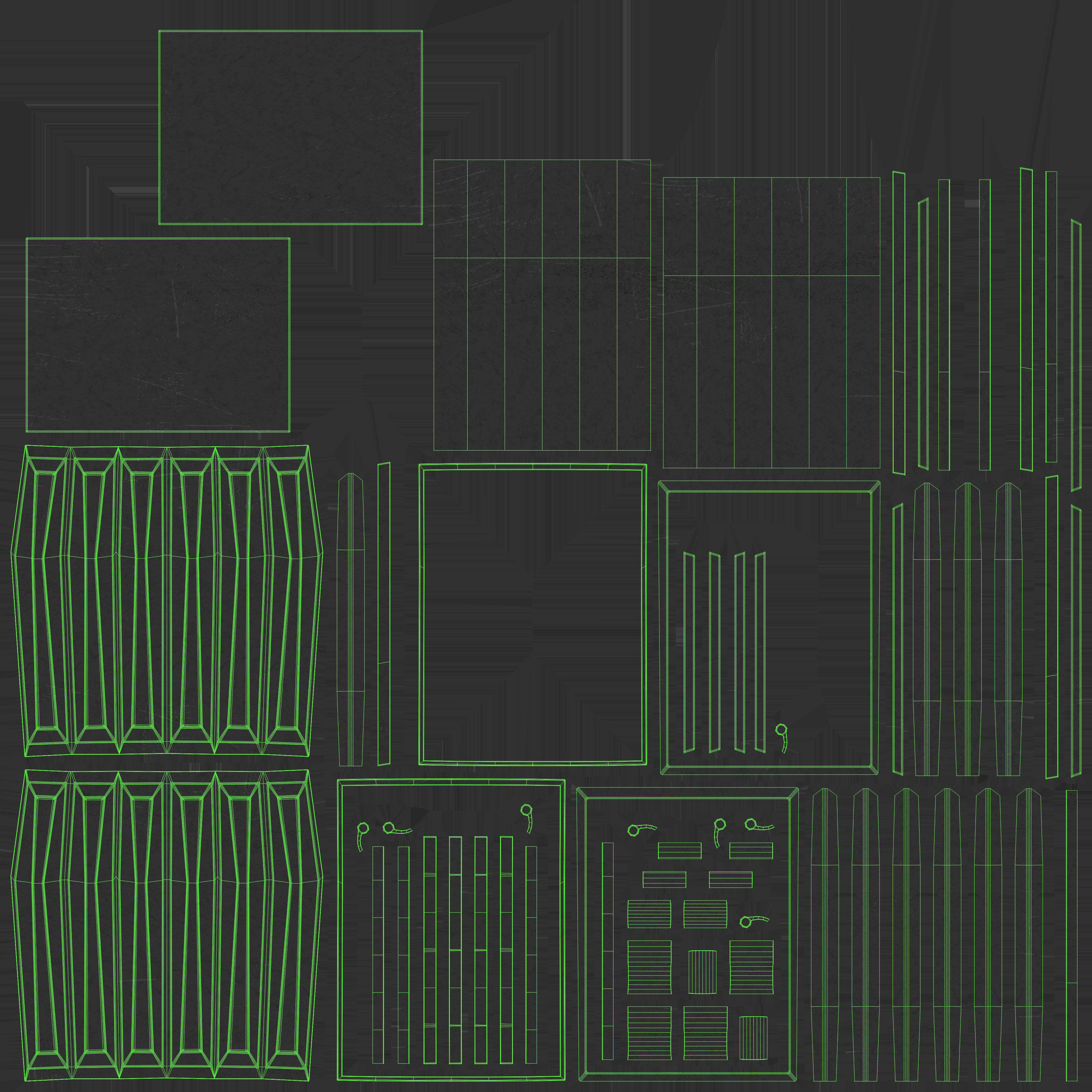 Dumpster garbage can on wheels Low-poly 3D model_23