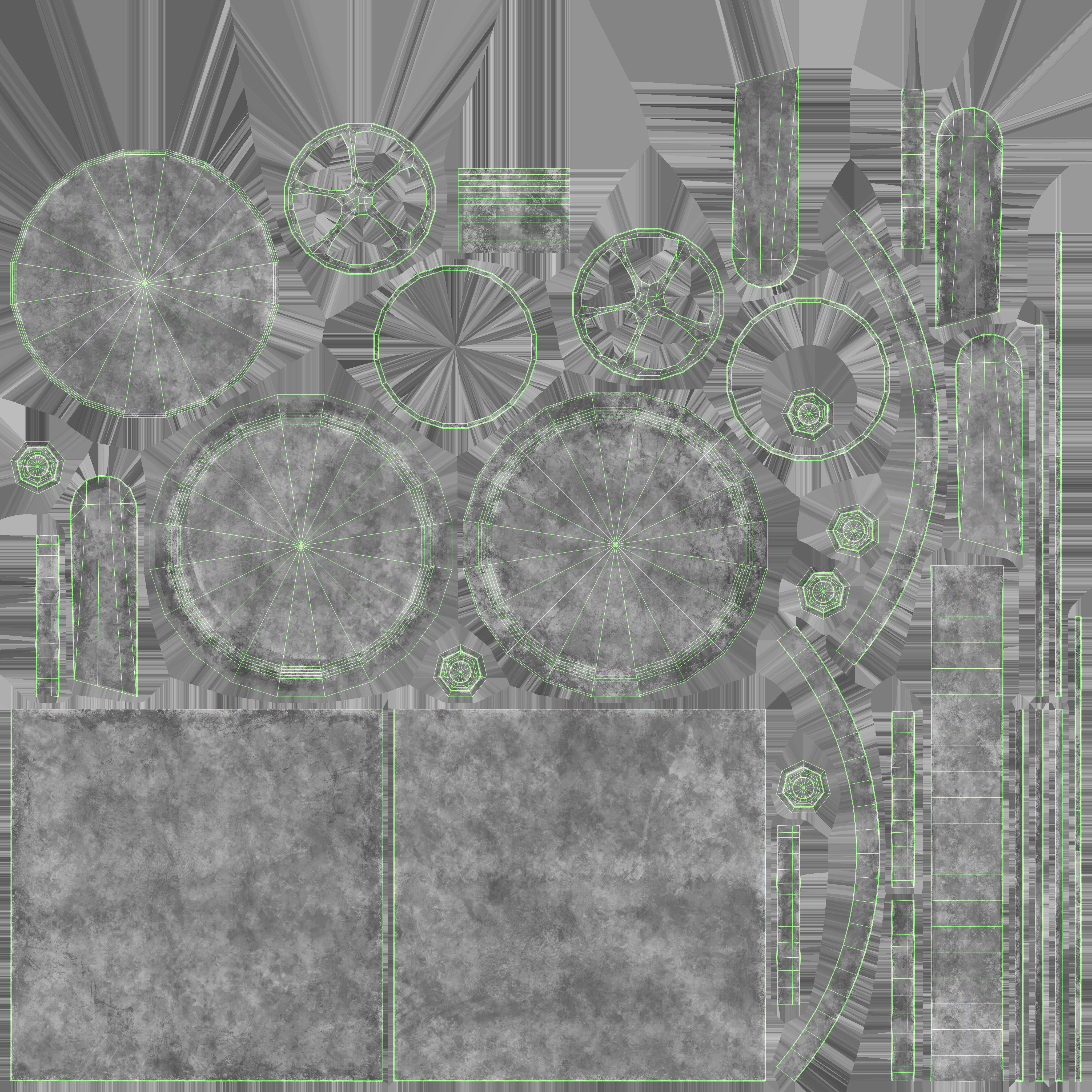 Dumpster garbage can on wheels Low-poly 3D model_24