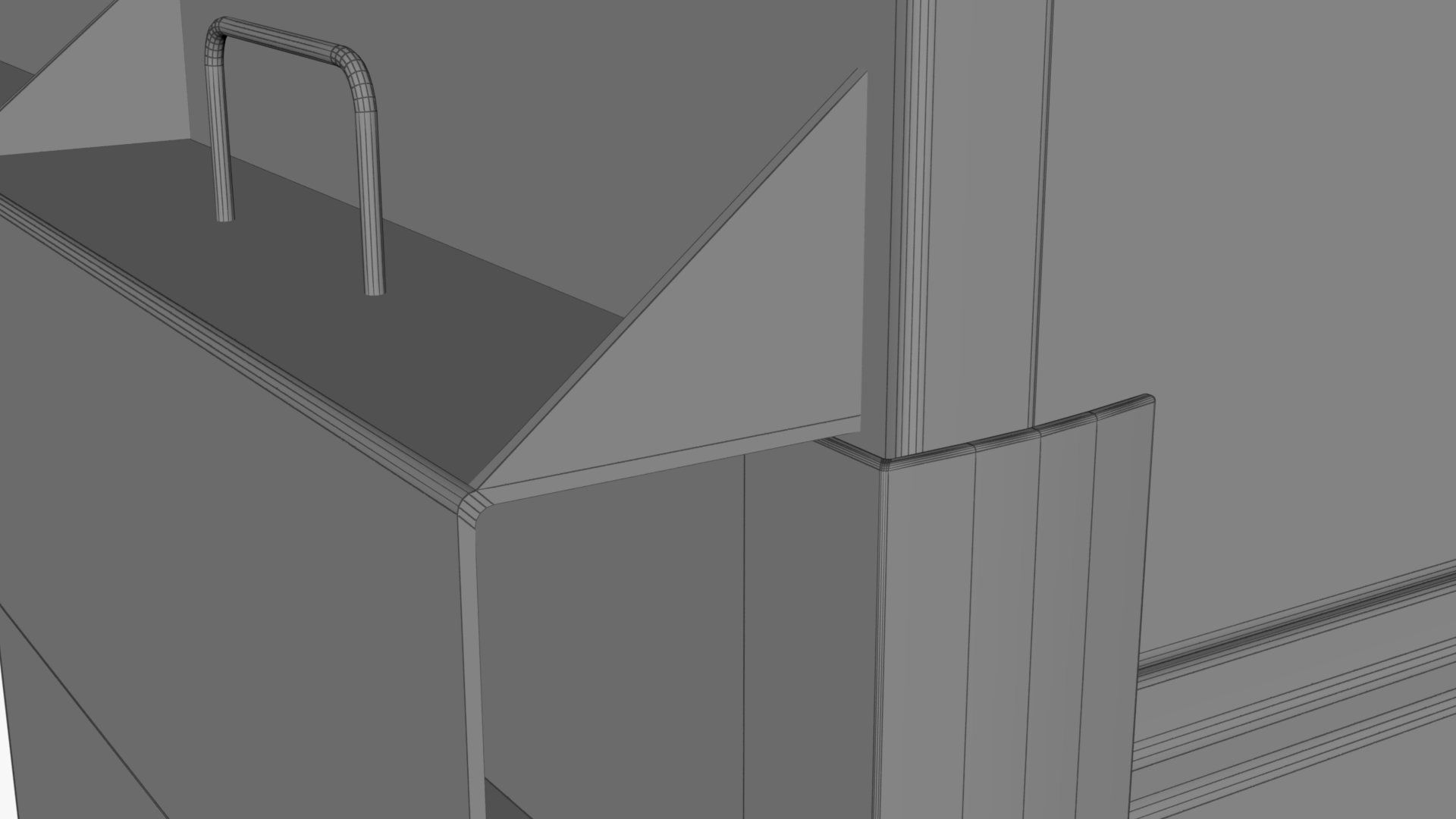 Dumpster garbage can on wheels Low-poly 3D model_16