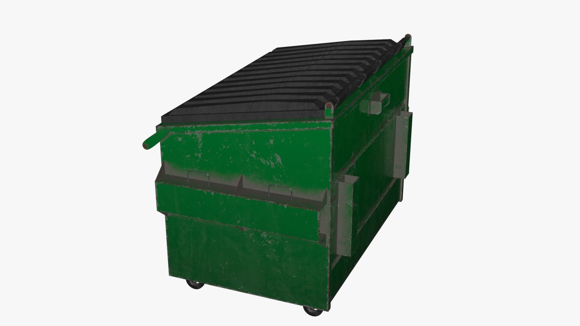 Dumpster garbage can on wheels Low-poly 3D model_66
