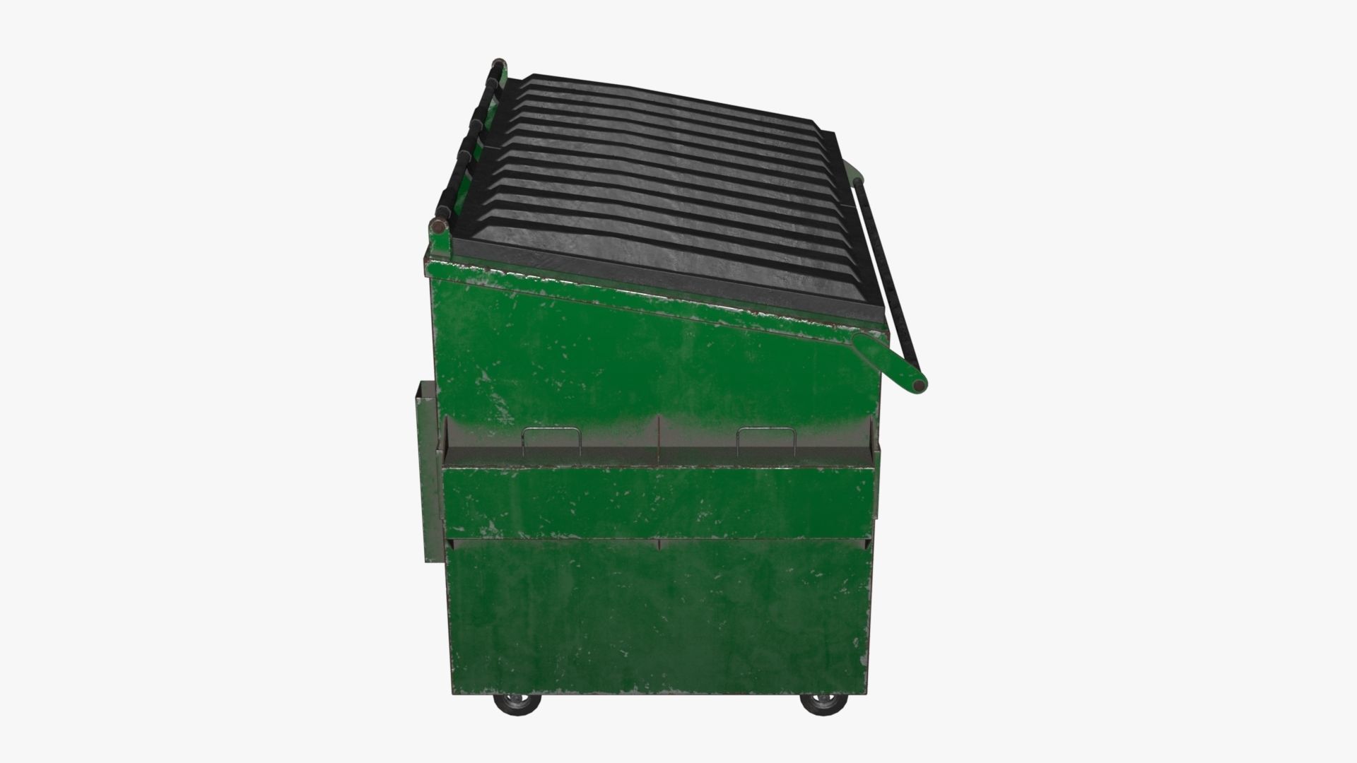 Dumpster garbage can on wheels Low-poly 3D model_42