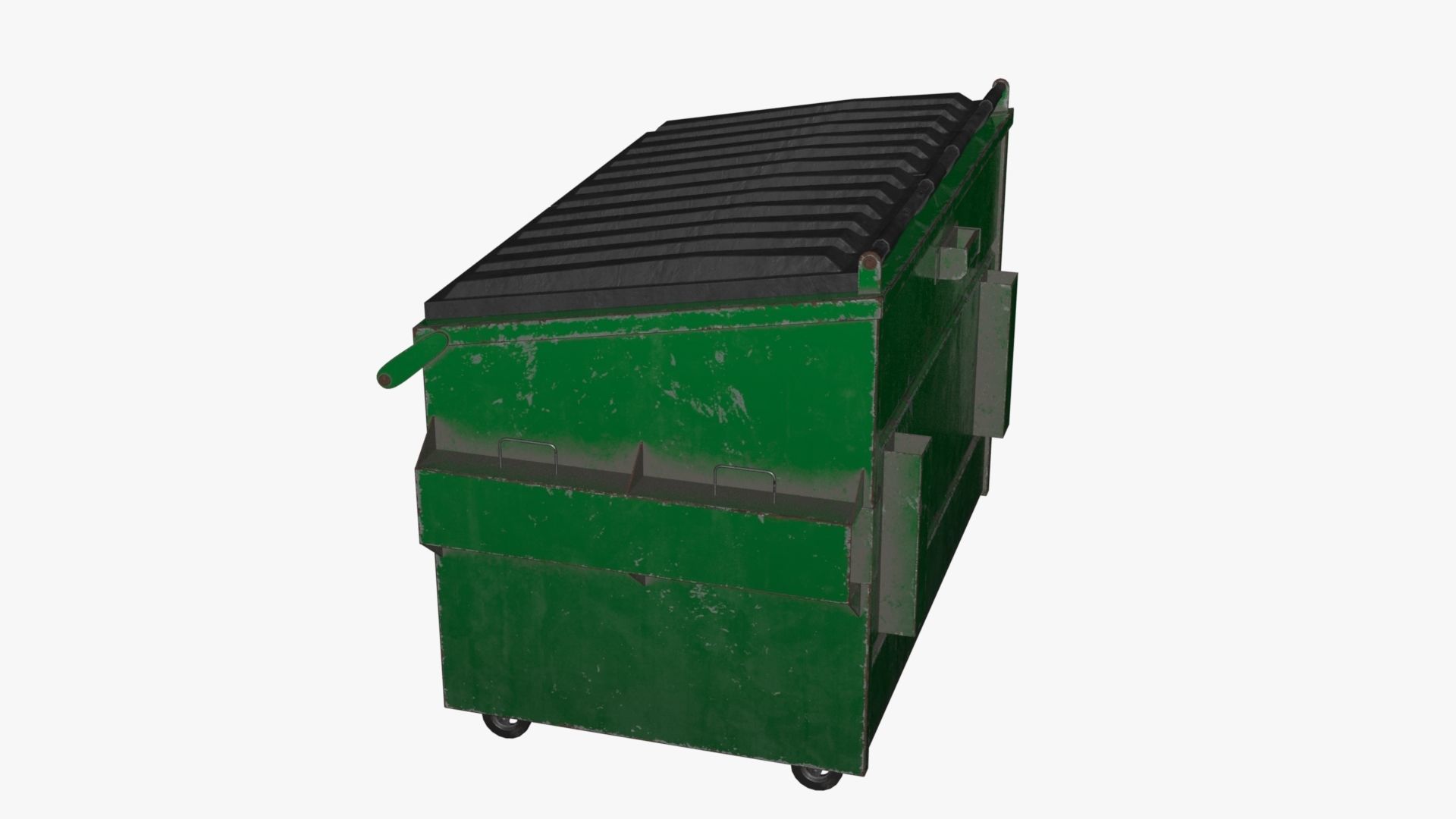 Dumpster garbage can on wheels Low-poly 3D model_67