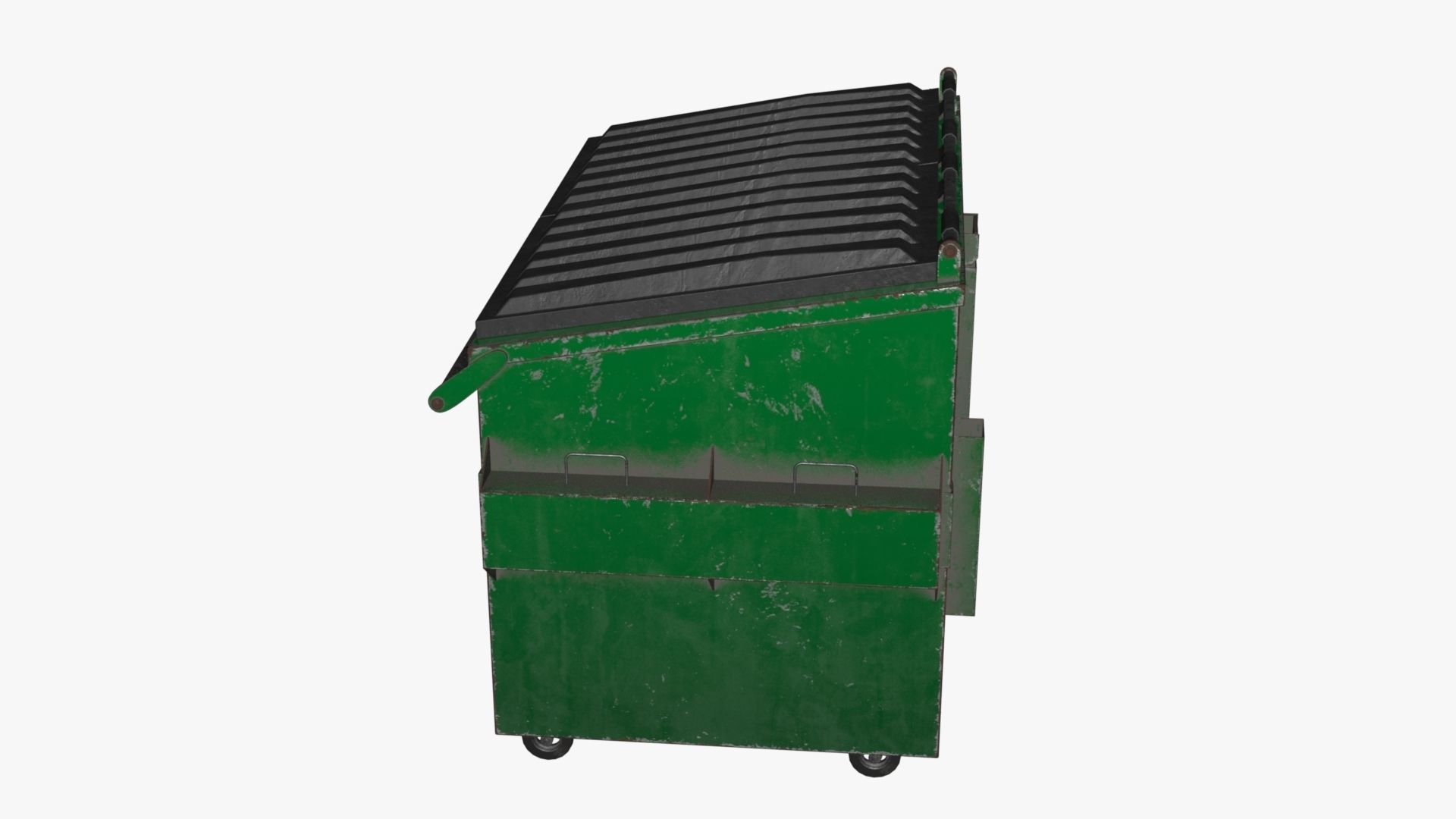 Dumpster garbage can on wheels Low-poly 3D model_72