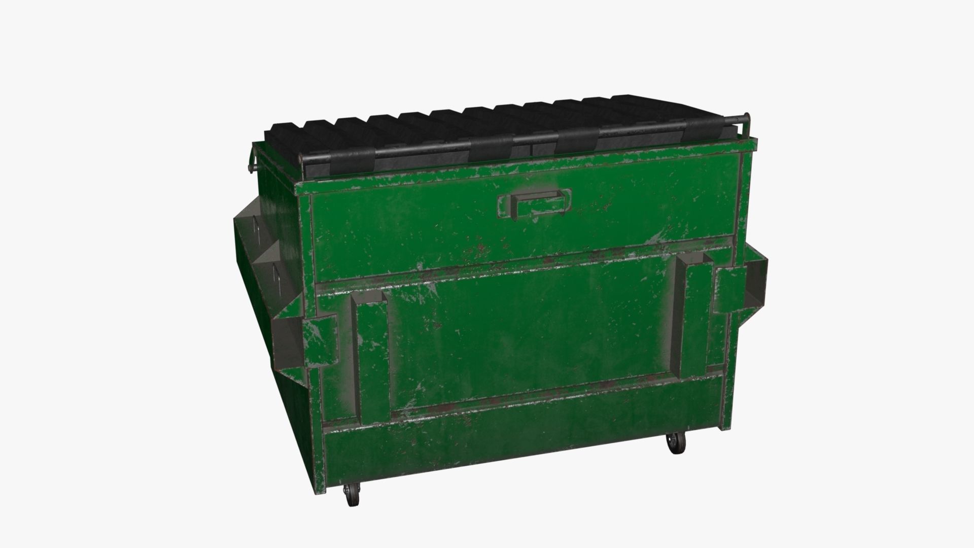Dumpster garbage can on wheels Low-poly 3D model_58