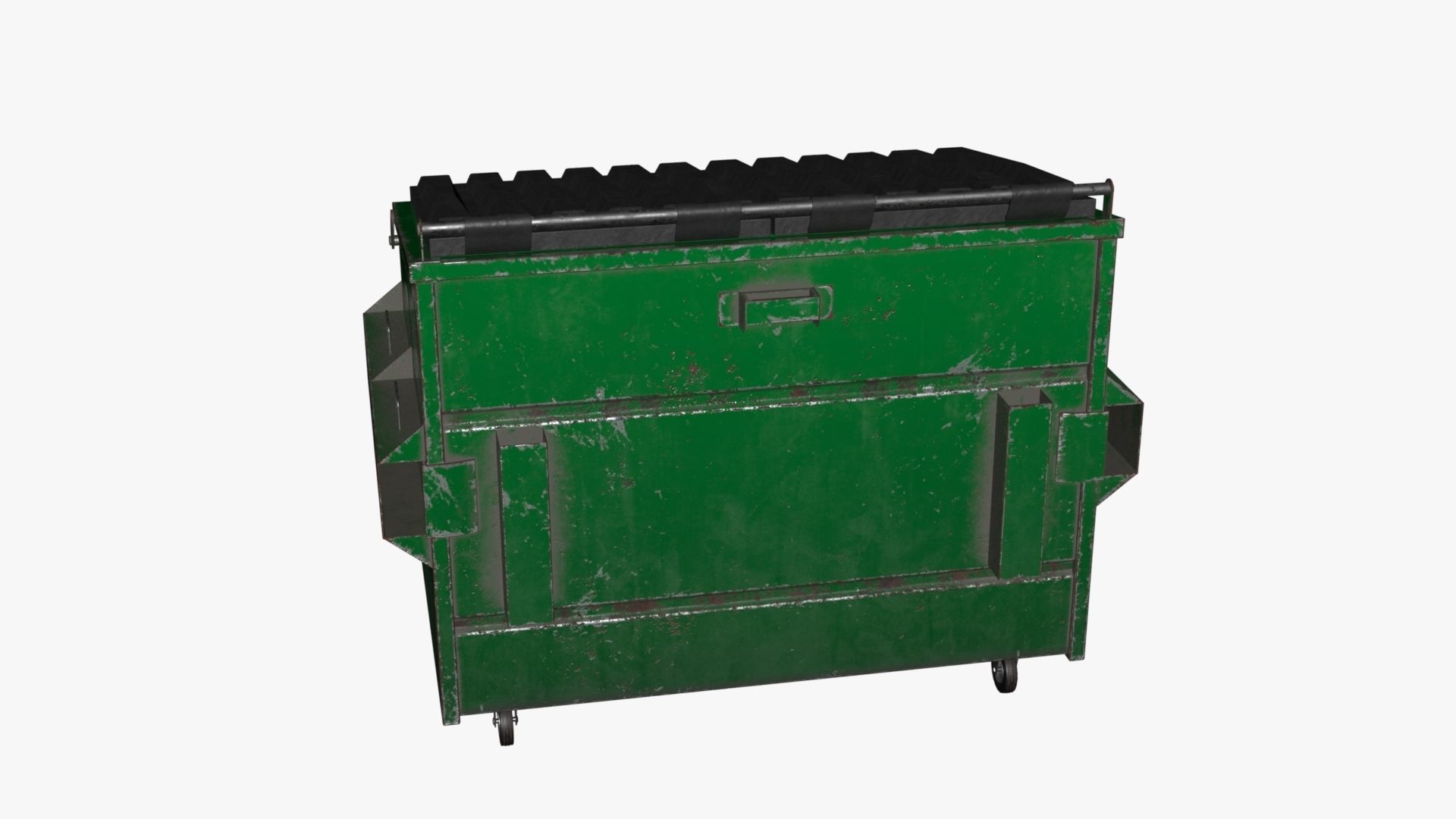 Dumpster garbage can on wheels Low-poly 3D model_57